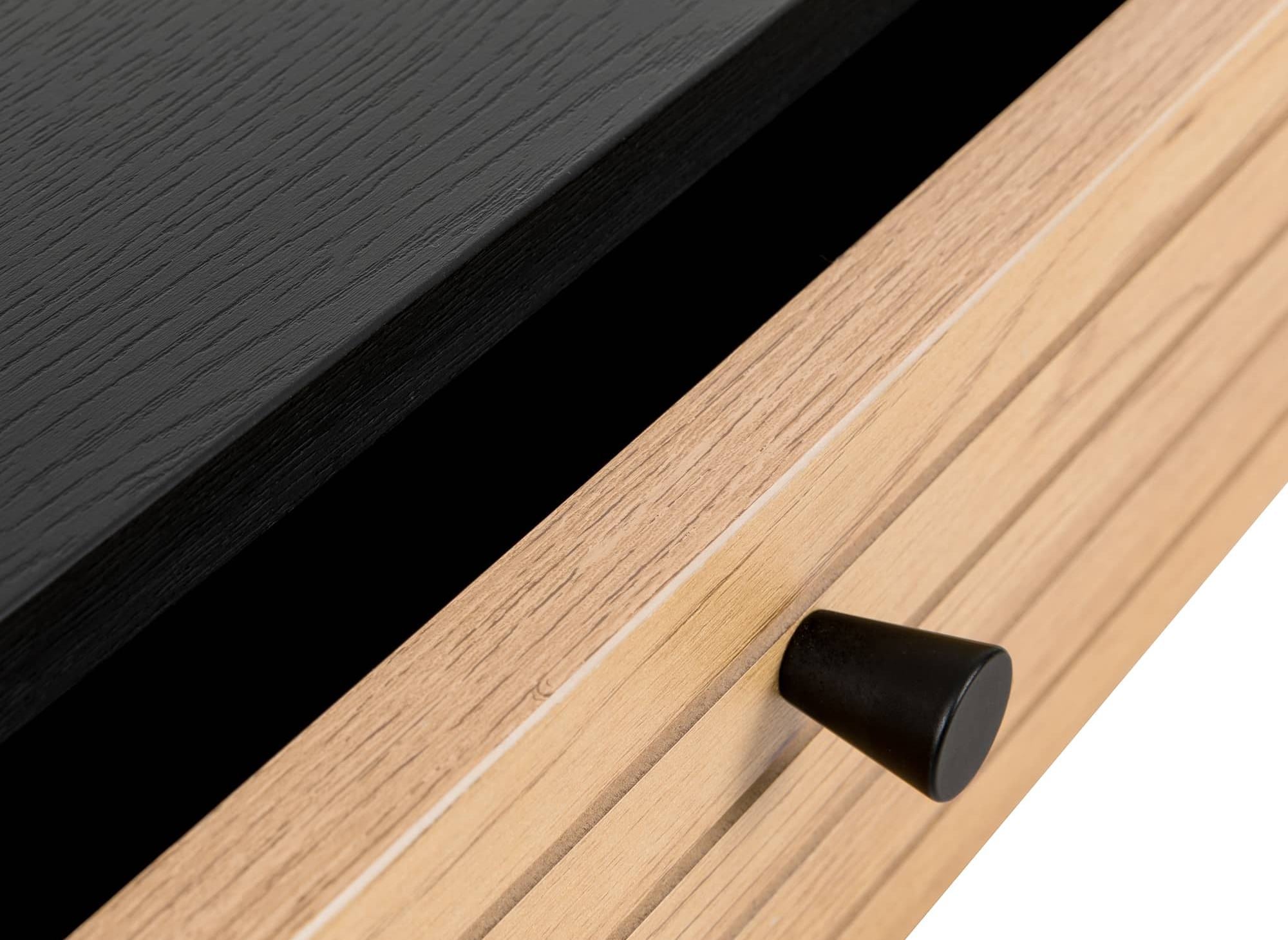 Escritorio DARYL de 2 cajones en madera y metal negro