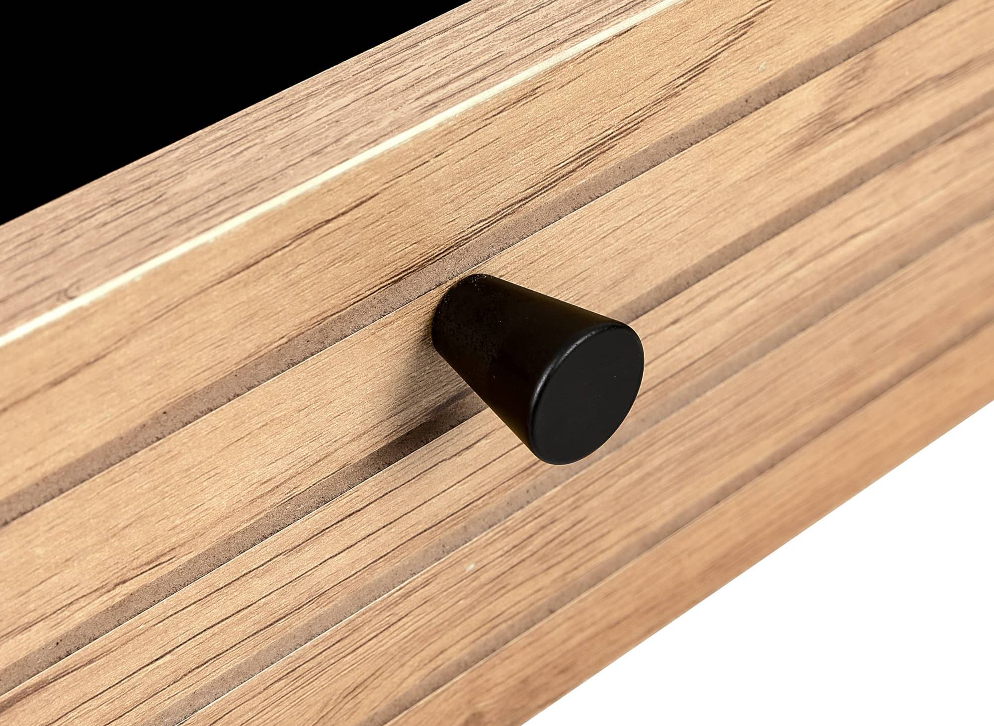 Escritorio DARYL de 2 cajones en madera y metal negro