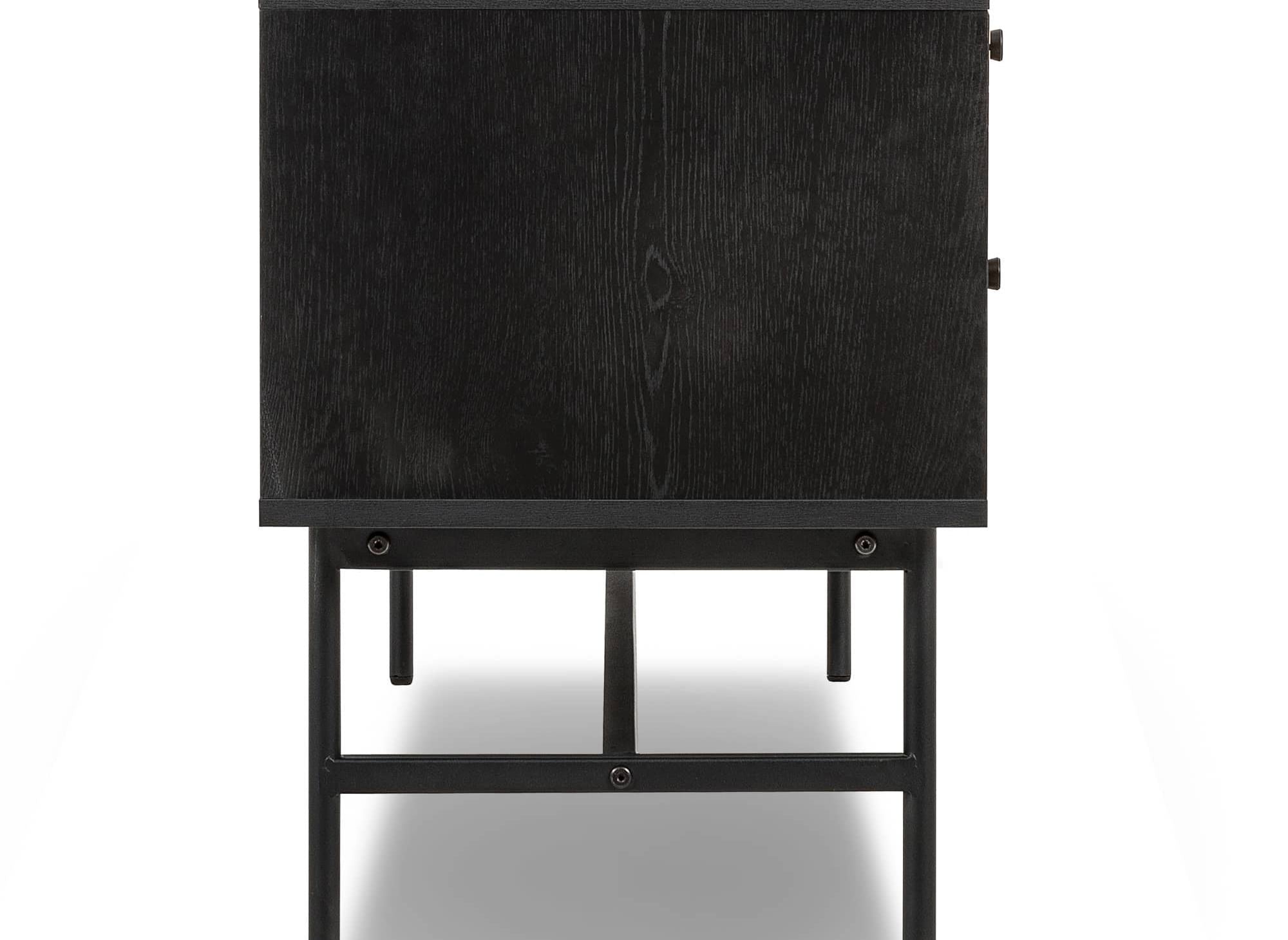 Mueble de TV con 2 cajones y 1 puerta en madera y metal negro DARYL