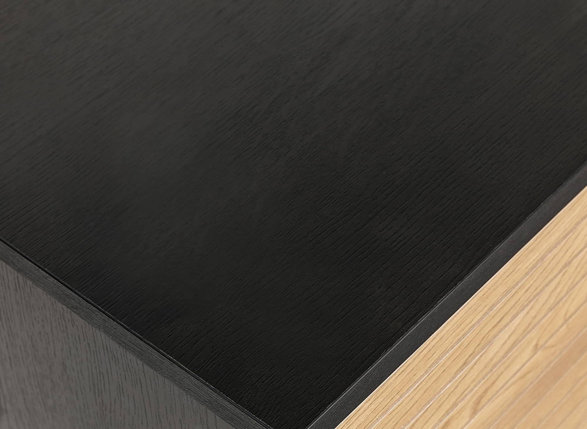 Aparador DARYL de 3 cajones y 2 puertas en madera y metal negro