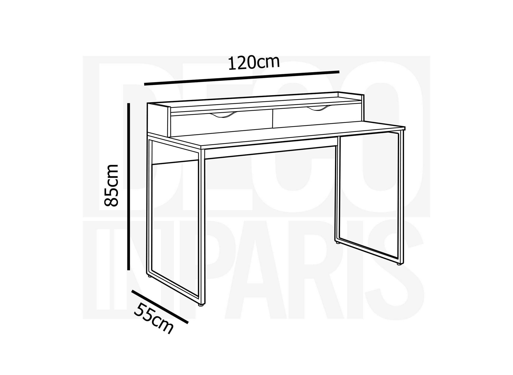 Escritorio escandinavo con almacenamiento de madera y metal NORBERT