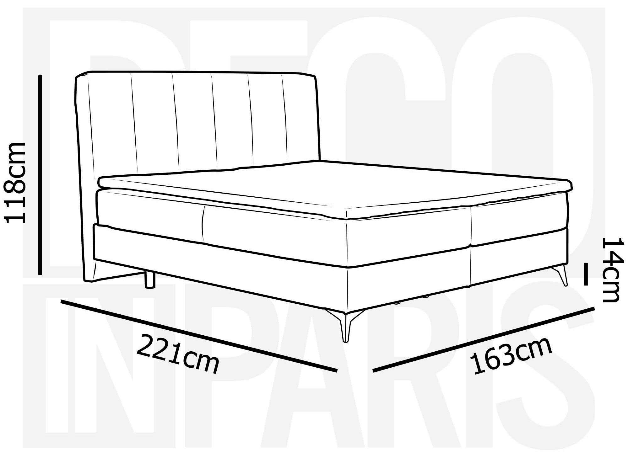 Cama con somier ADELE de 160x200 con compartimento de almacenaje en terciopelo azul oscuro
