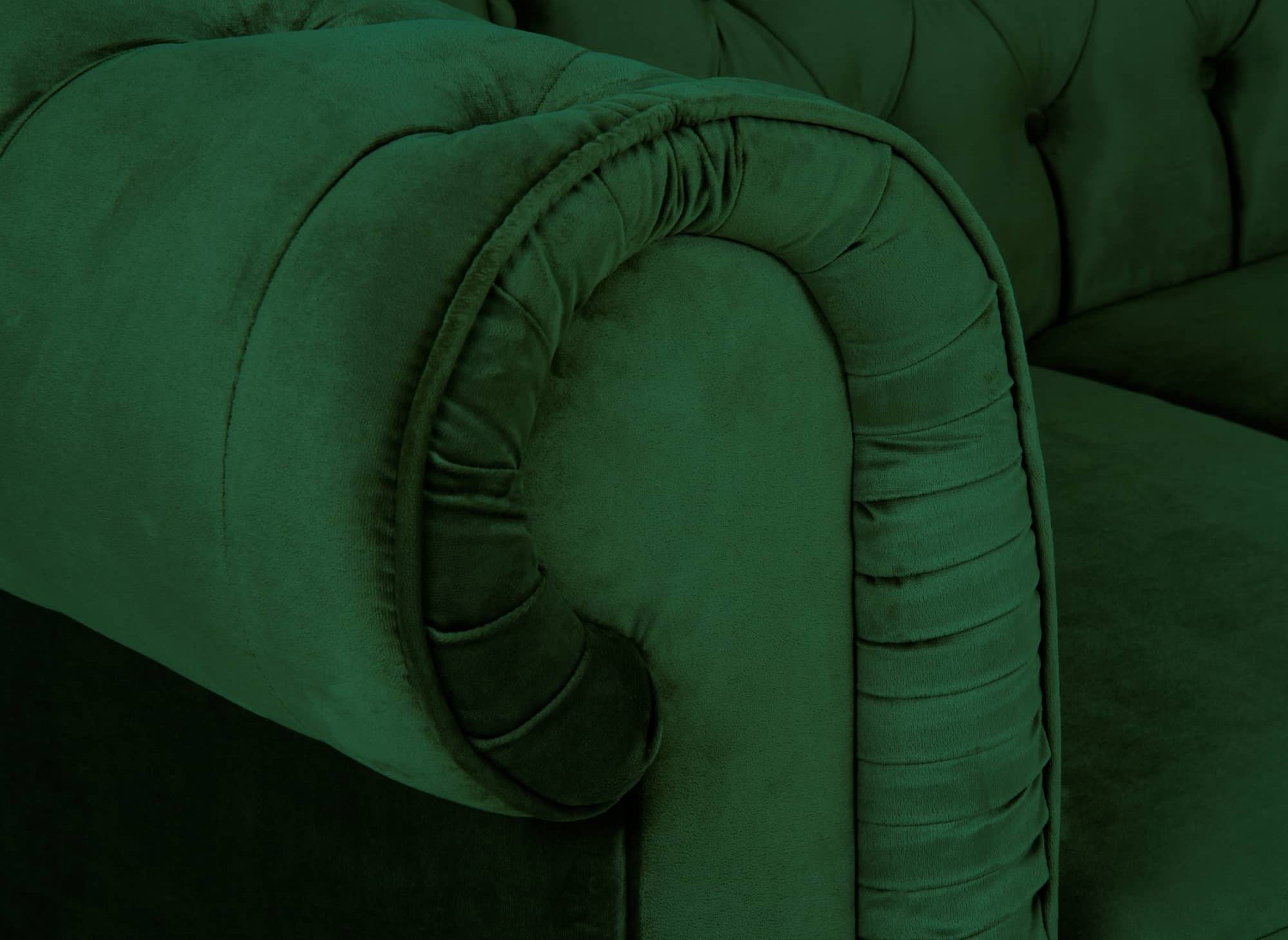 Sillón Chesterfield en terciopelo verde - WILSTON