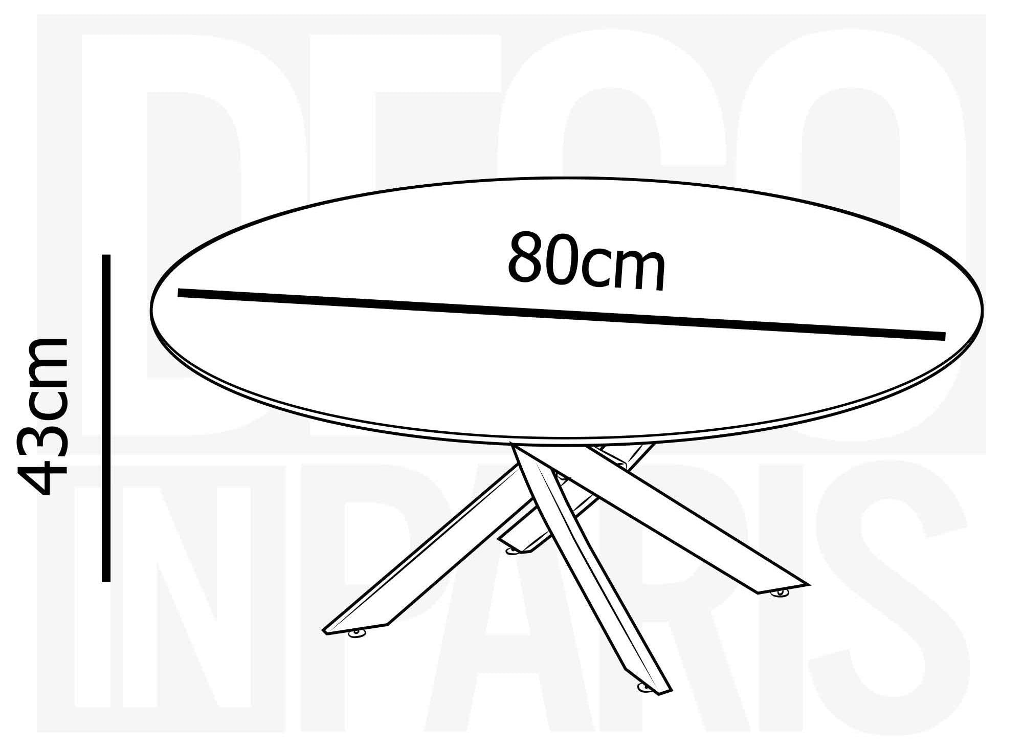 Mesa de centro redonda de diseño MELISSA con cristal marmolado y patas doradas