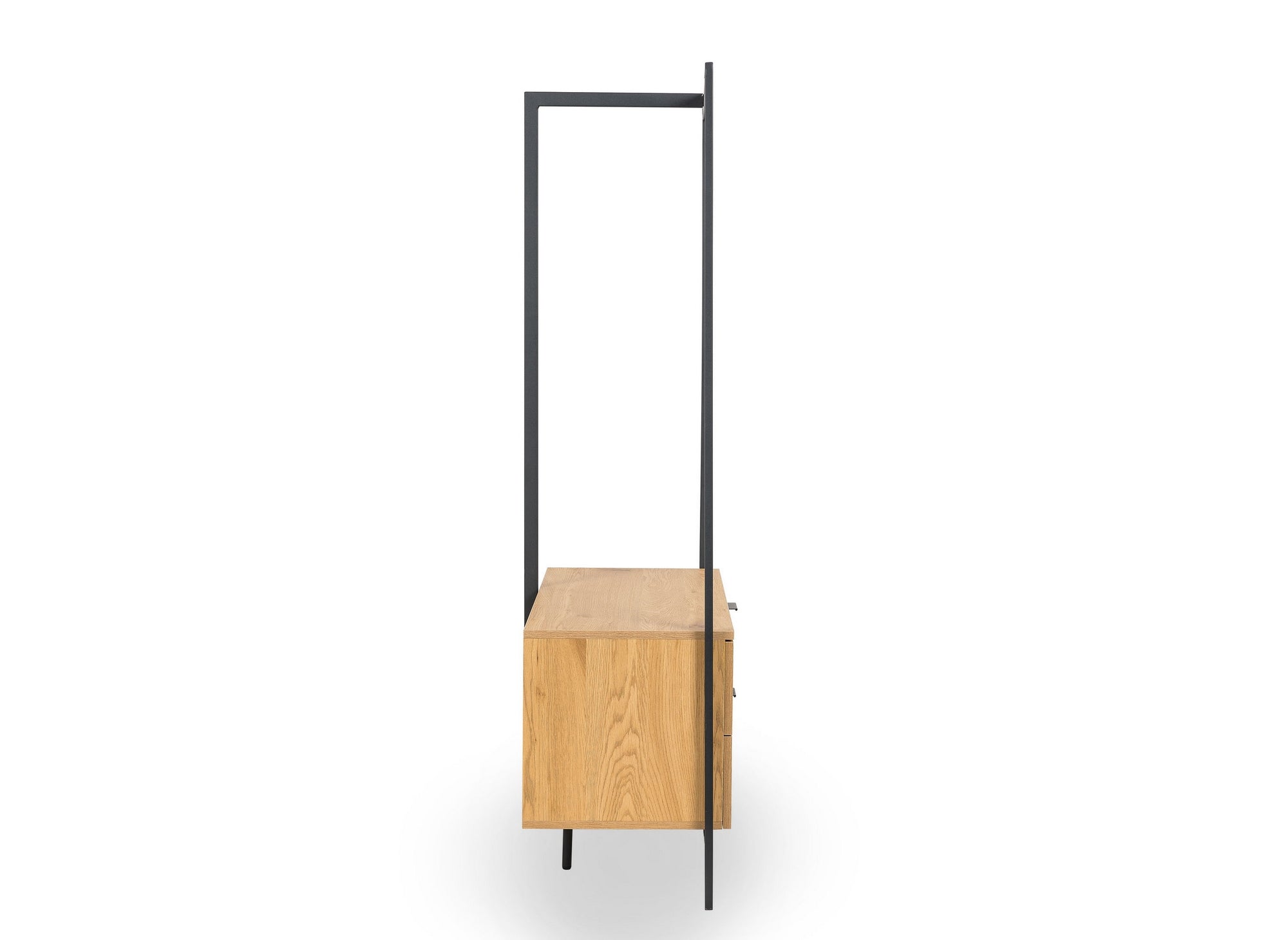 Mueble de entrada GLENN con estante y 2 cajones en madera y metal