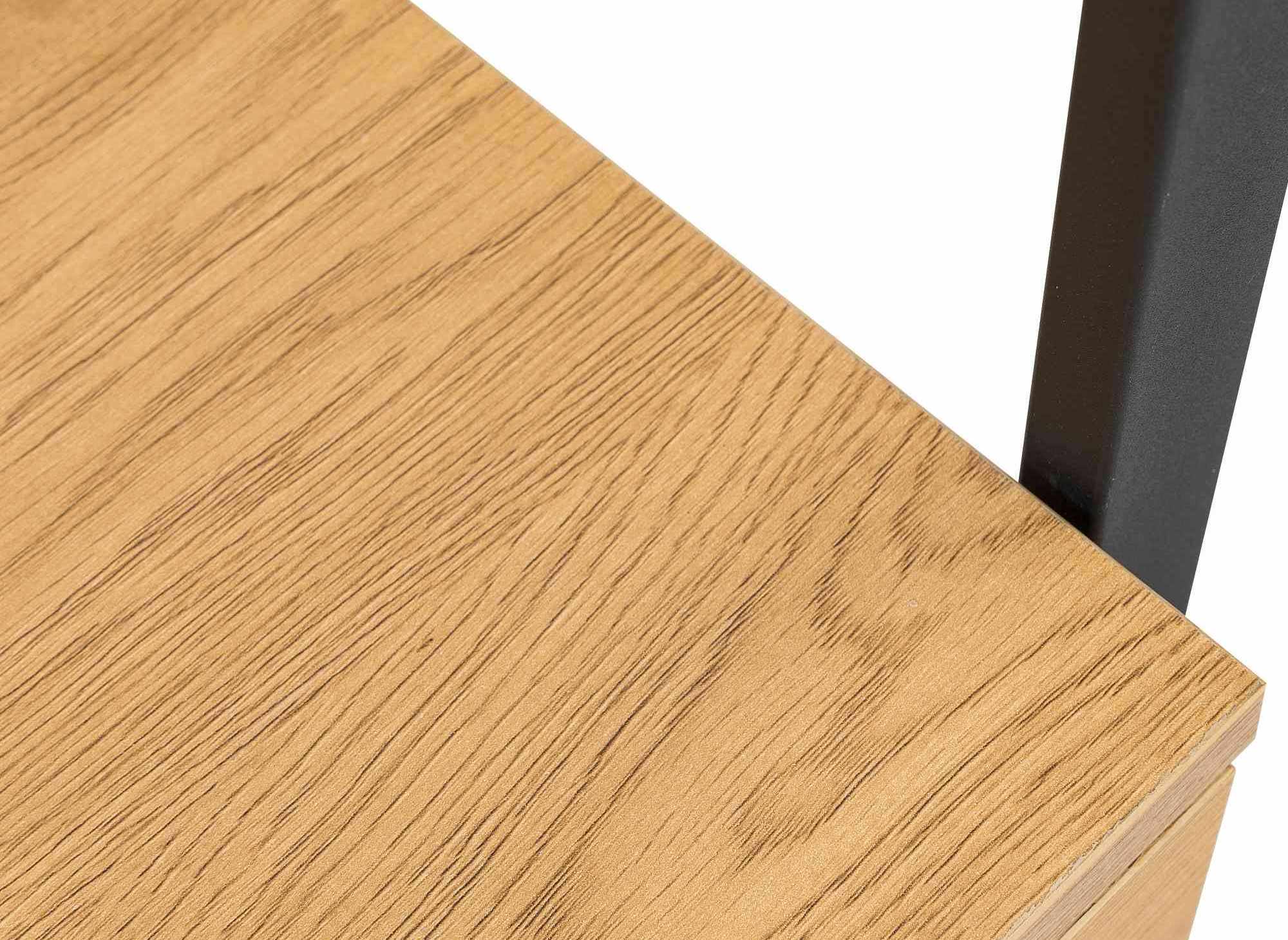 Mueble de entrada GLENN con estante y 2 cajones en madera y metal