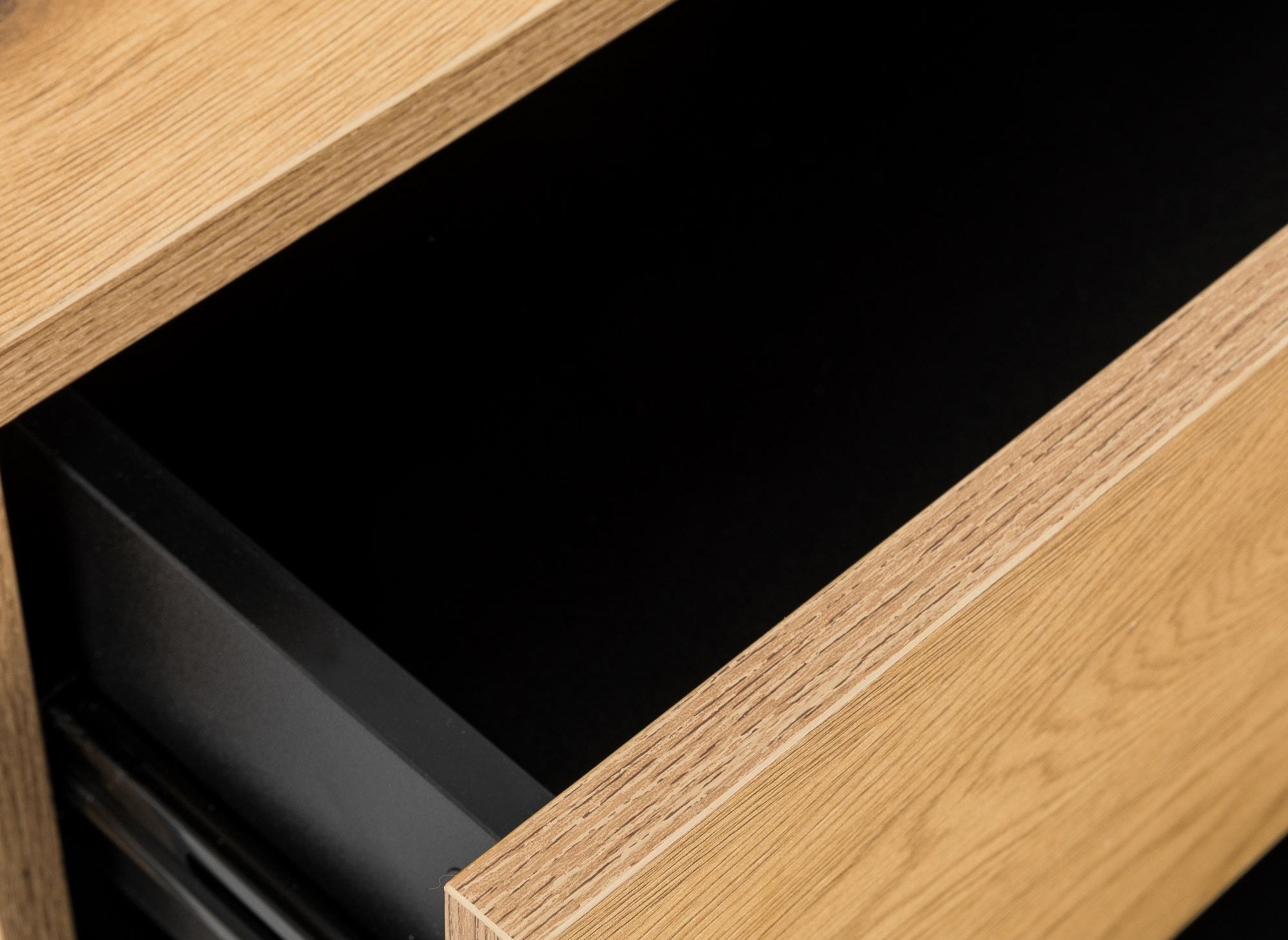 Mueble de entrada GLENN con estante y 2 cajones en madera y metal