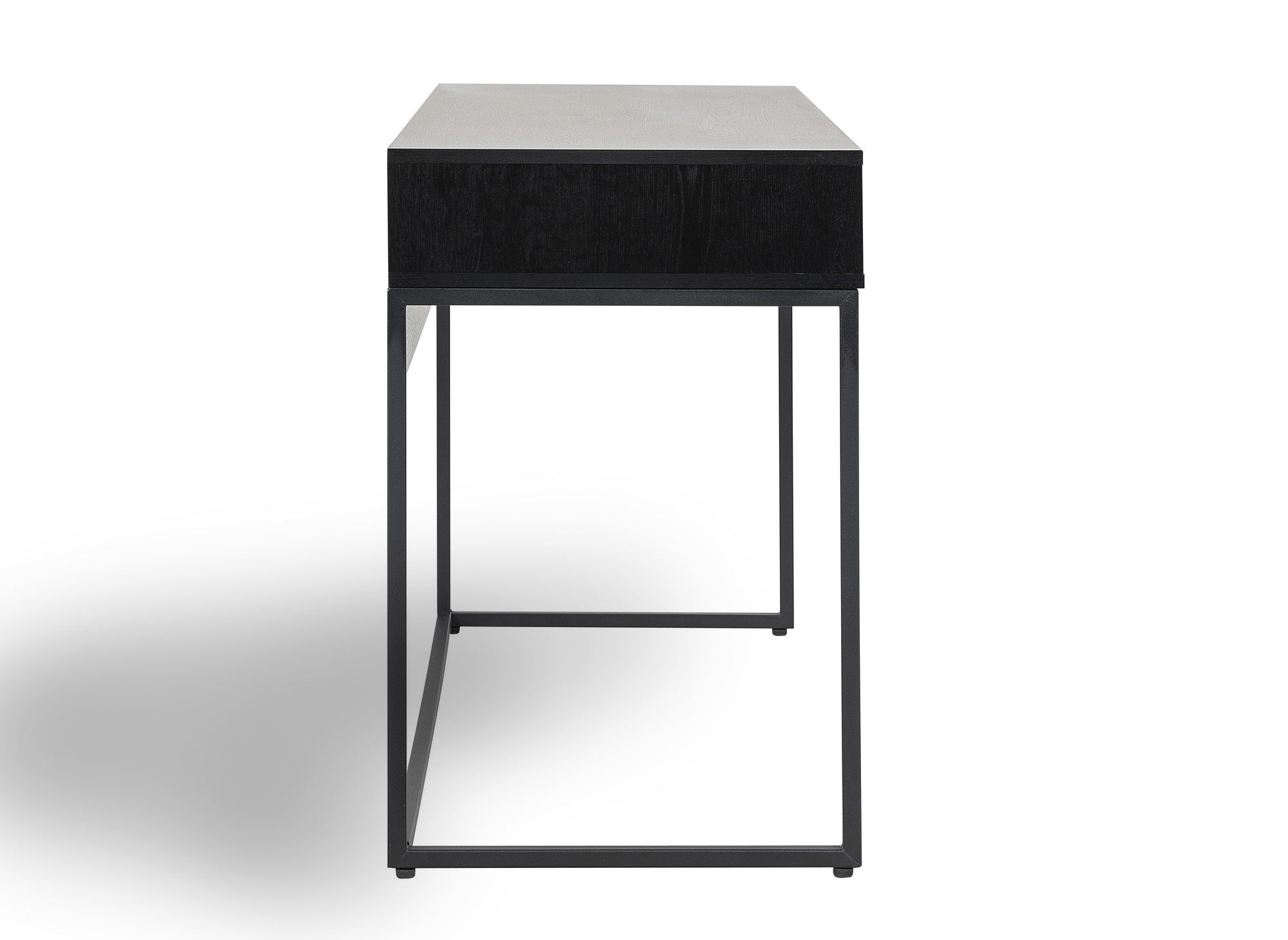 Escritorio TISSIA con 2 cajones en madera clara y metal negro