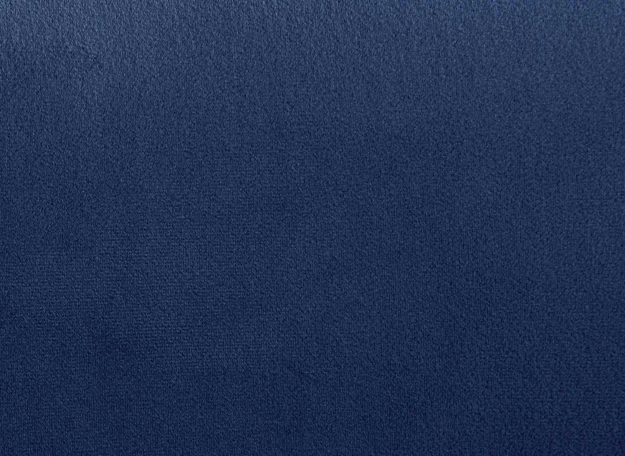 Sofá LIMA de terciopelo azul oscuro con mecanismo clic-clac y portavasos