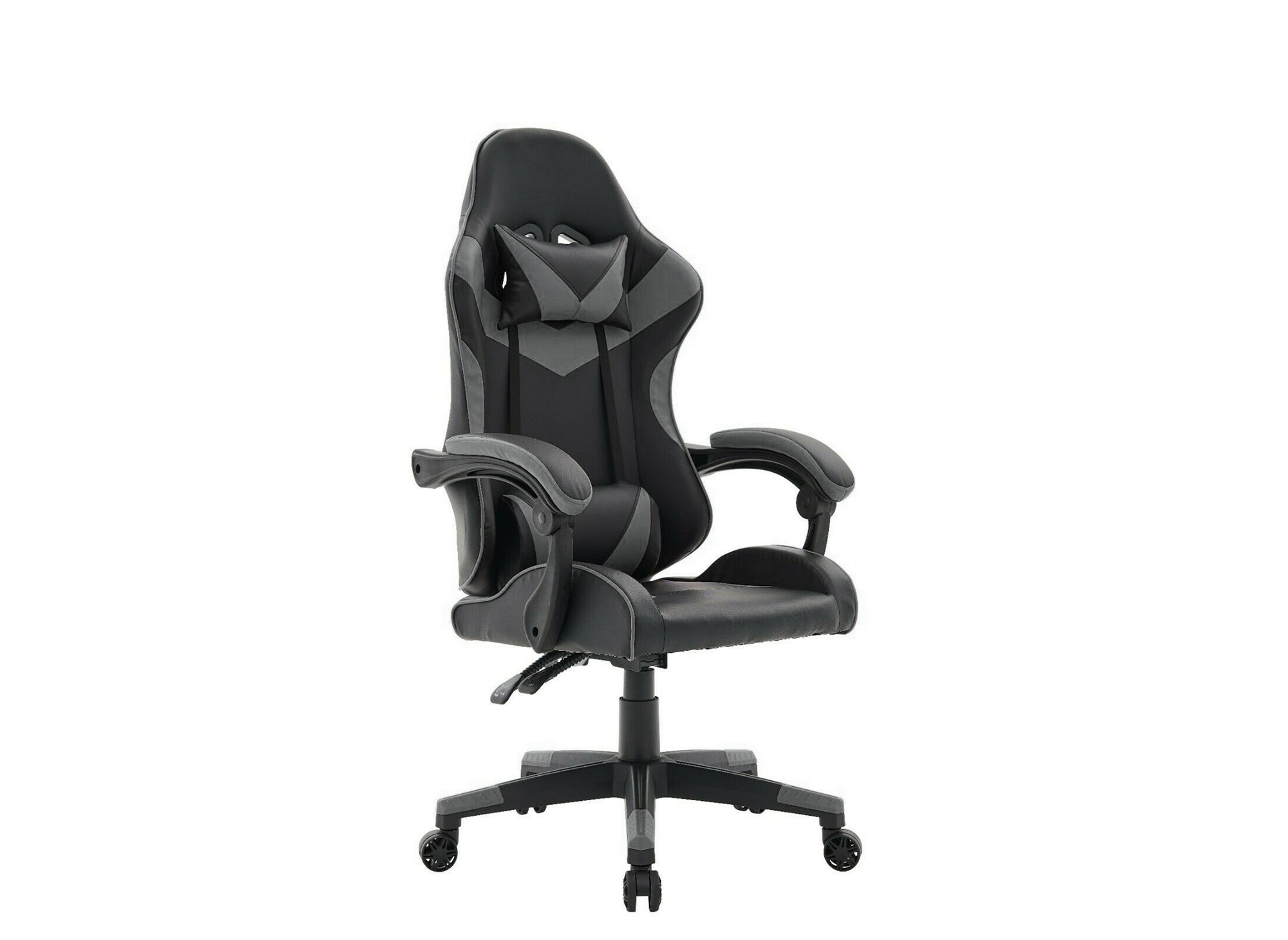 Silla gaming PIXEL en piel sintética negra y gris