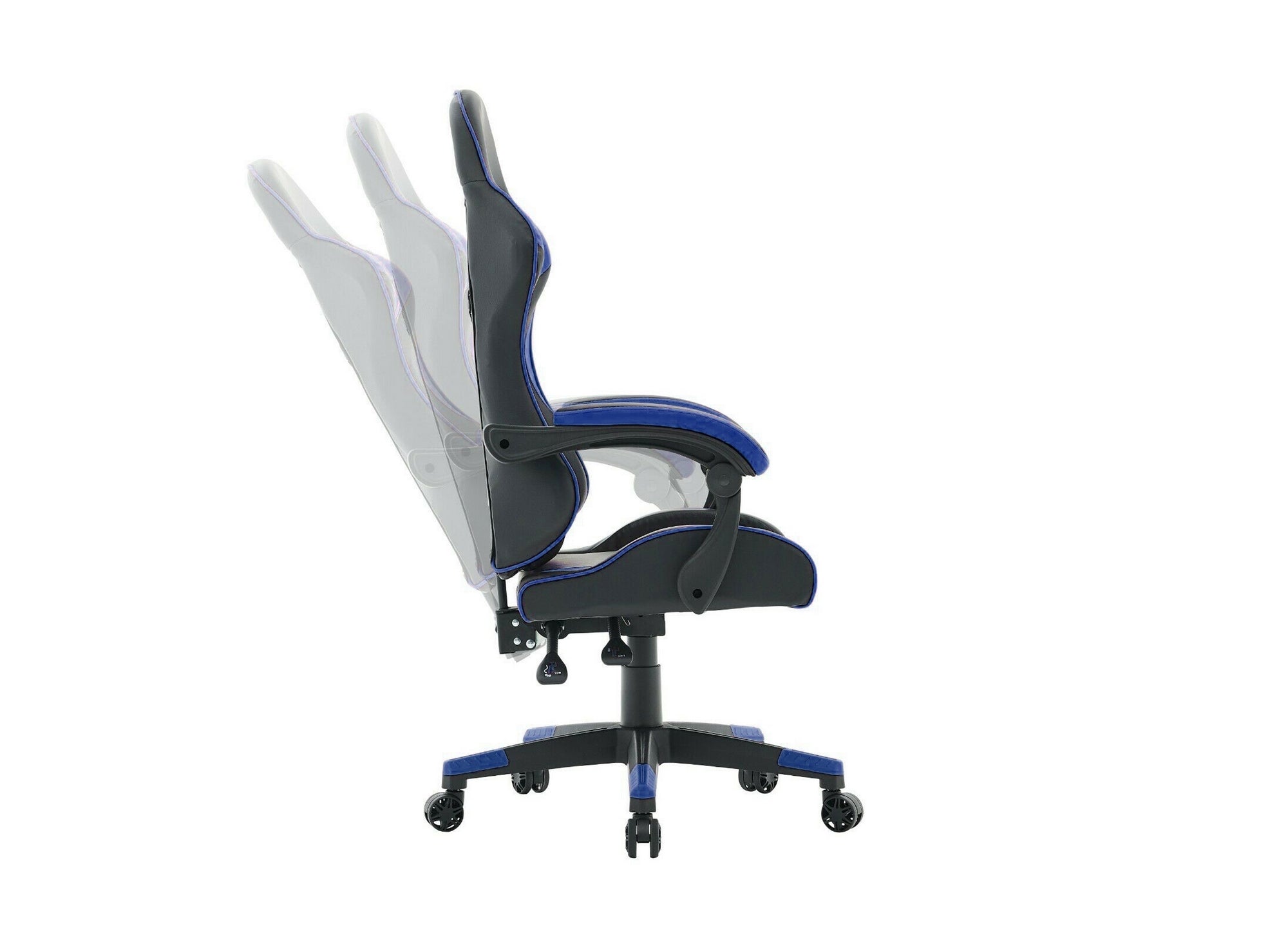 Silla gaming PIXEL en piel sintética negra y azul
