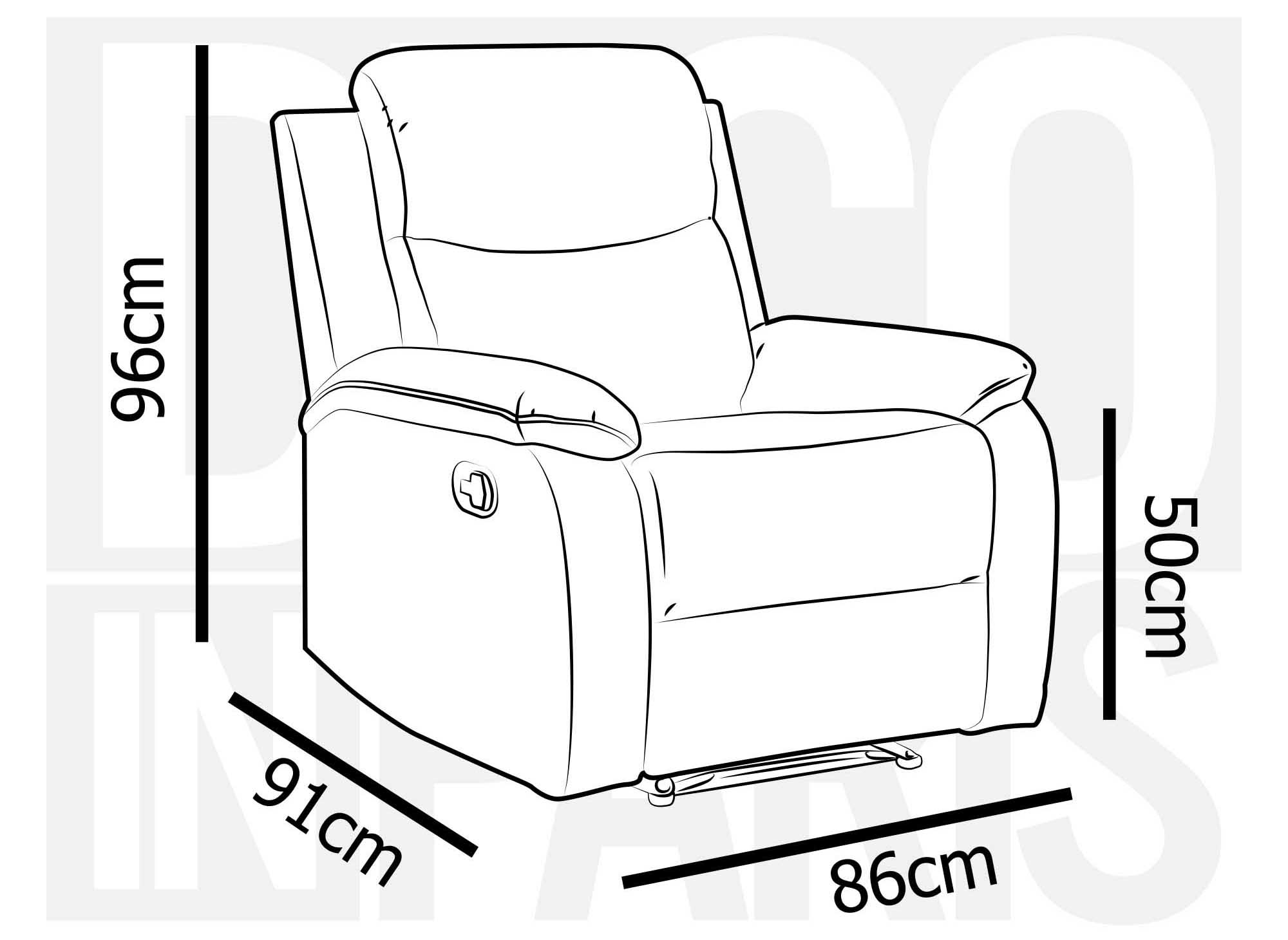 Sillón reclinable JACOB de piel sintética gris oscuro