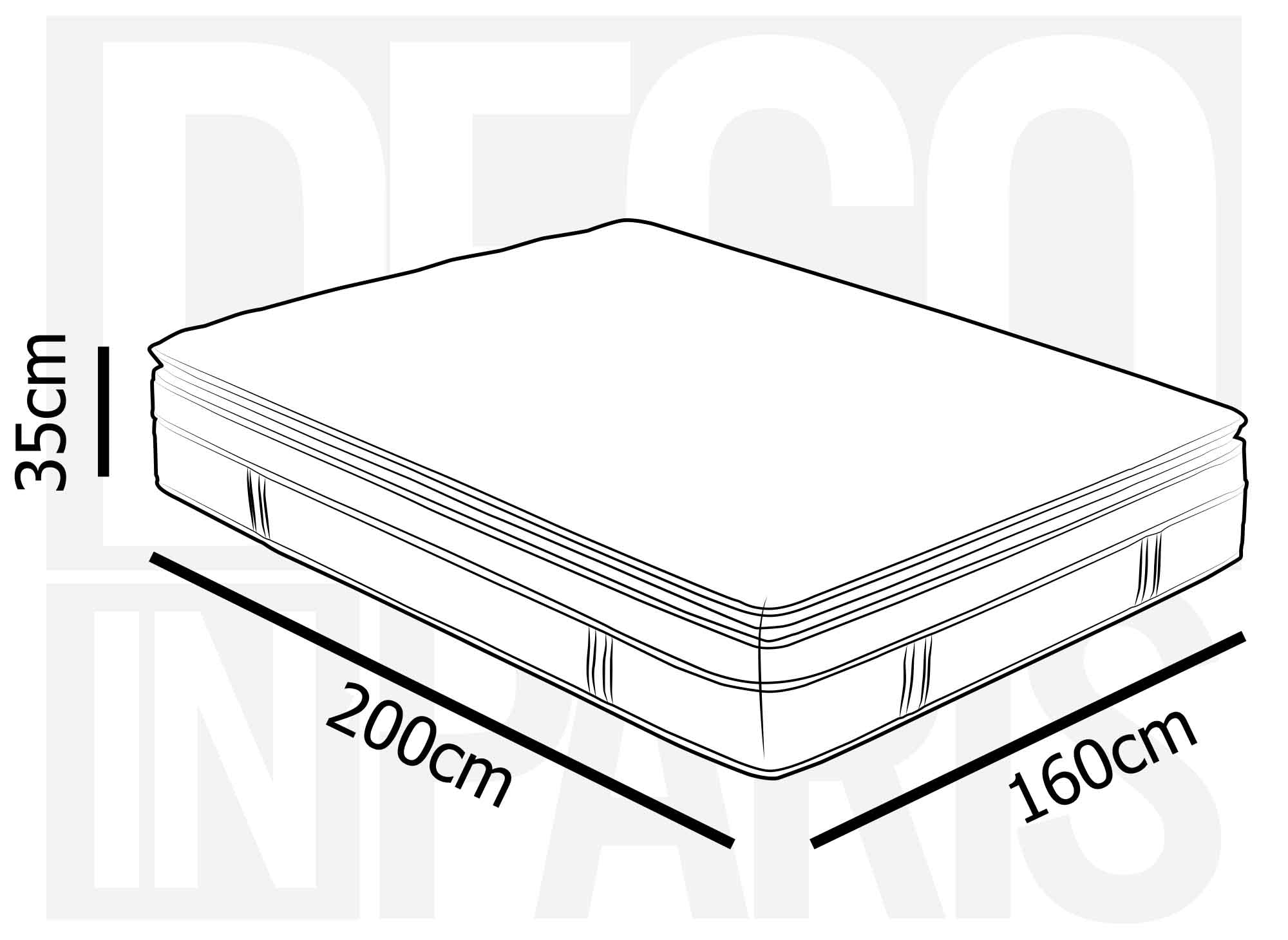 Colchón híbrido de espuma viscoelástica CLOUDY de 160 x 200 cm y 35 cm de grosor.