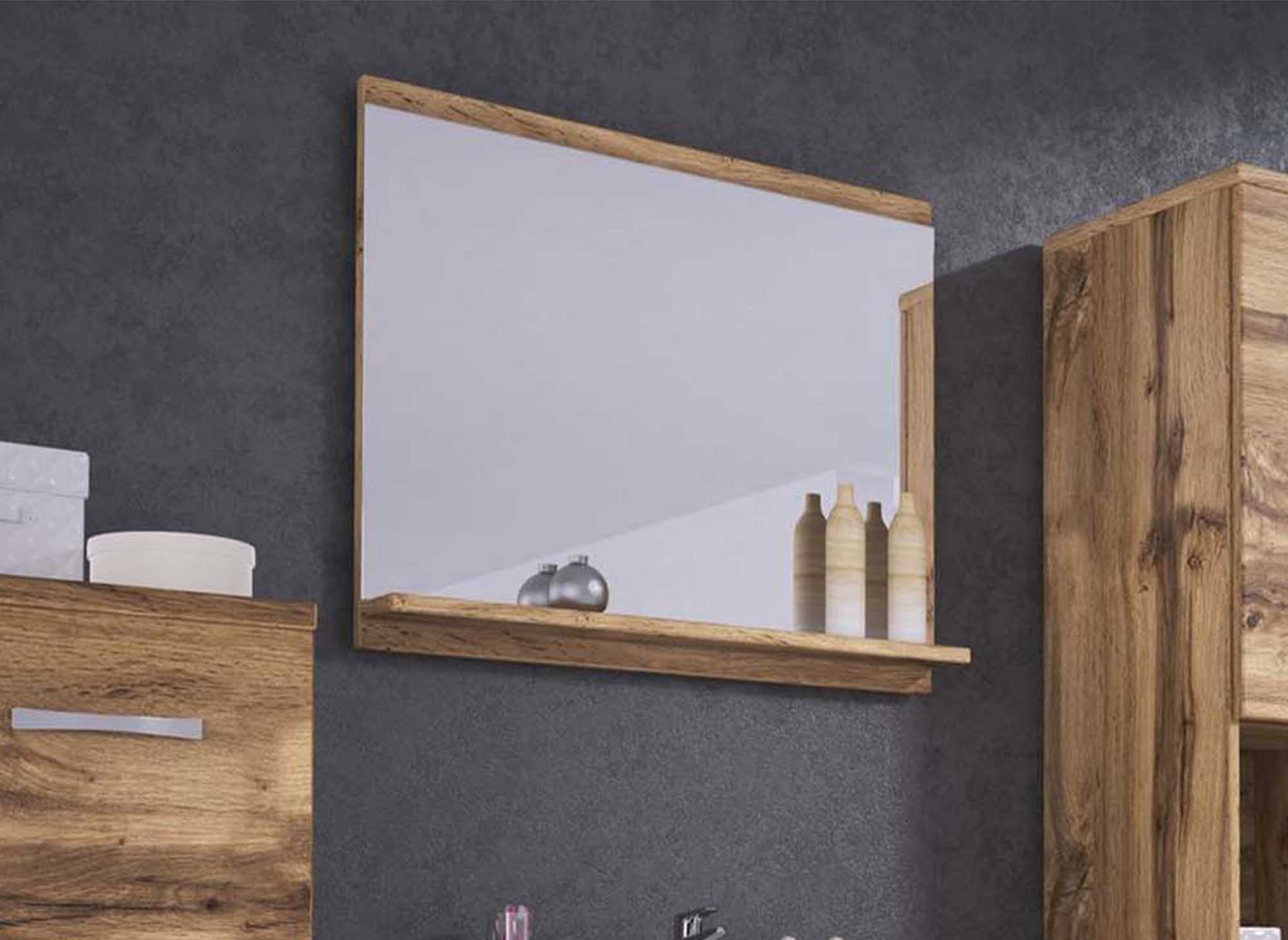 Conjunto de muebles de baño de diseño ALBY para montaje en pared - Roble envejecido