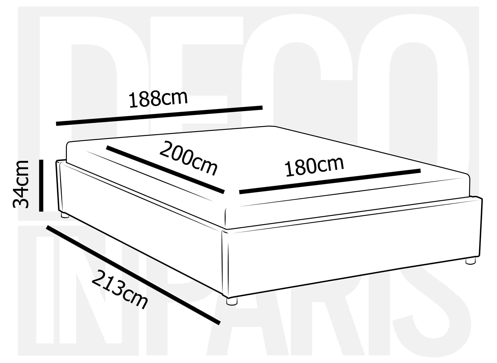Cama abatible LIZBAN de 180x200 cm en piel sintética blanca con almacenaje