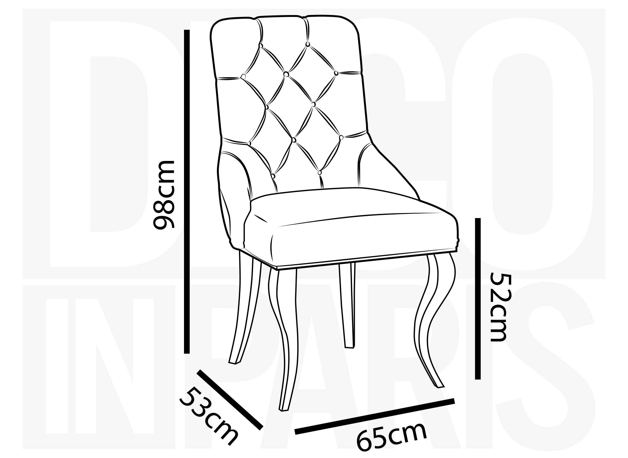 Juego de 2 sillas barrocas ROCCO en terciopelo mostaza con patas plateadas