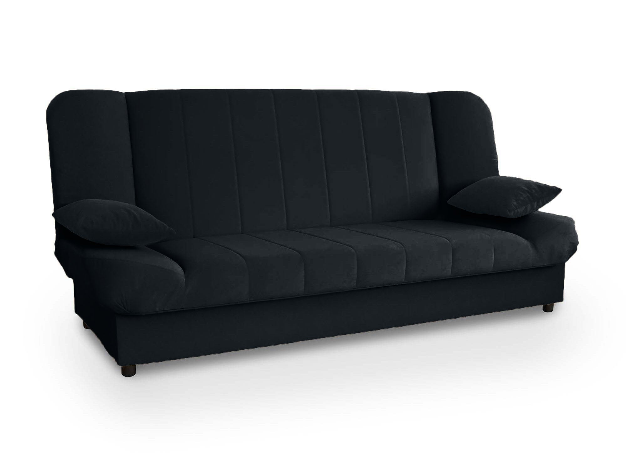 Sofá cama convertible KOTI negro con mecanismo clic-clac