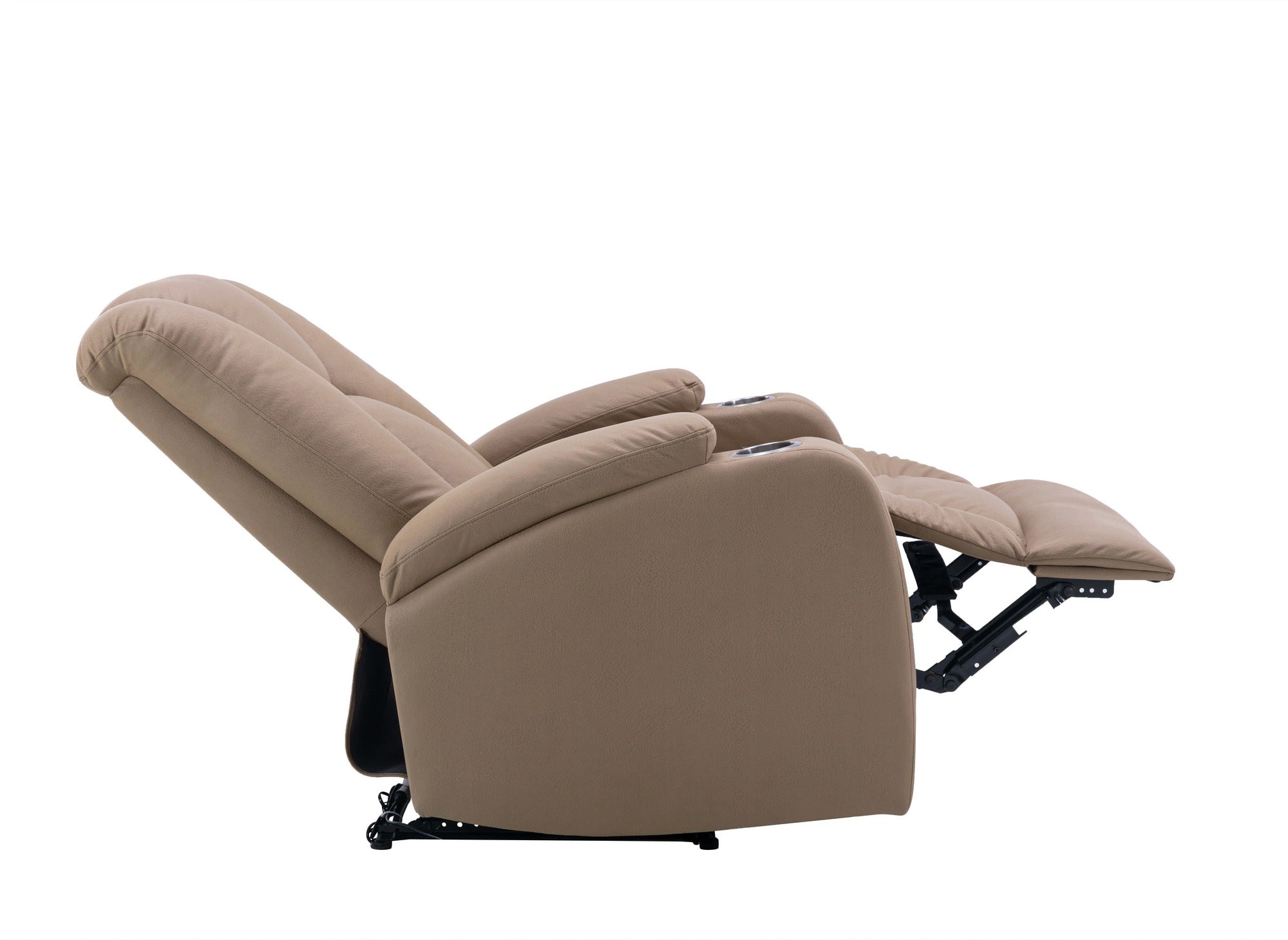 Sillón reclinable eléctrico EL CLARENCE en tejido de microfibra beige