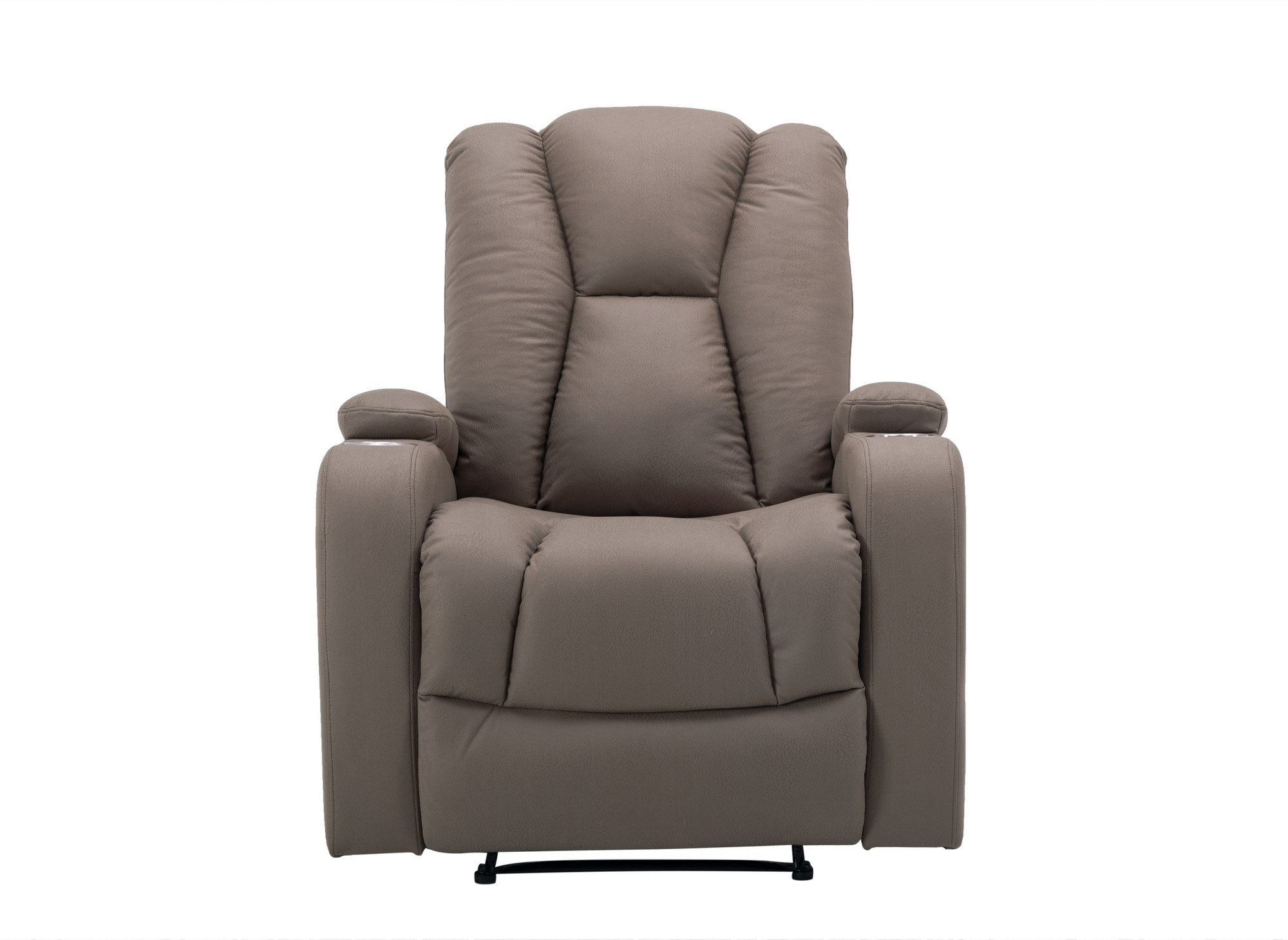 Fauteuil relax en tissu en microfibre marron CLARENCE