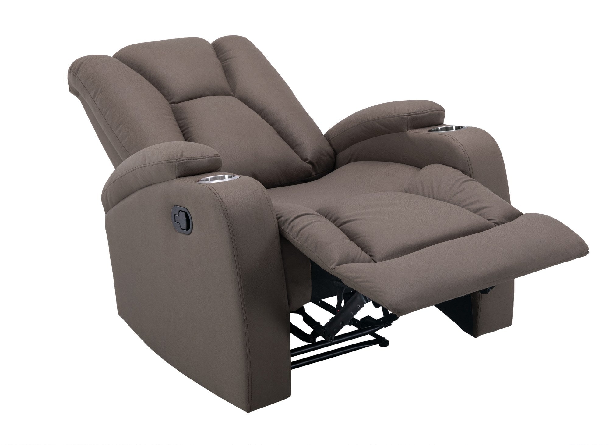 Fauteuil relax en tissu en microfibre marron CLARENCE