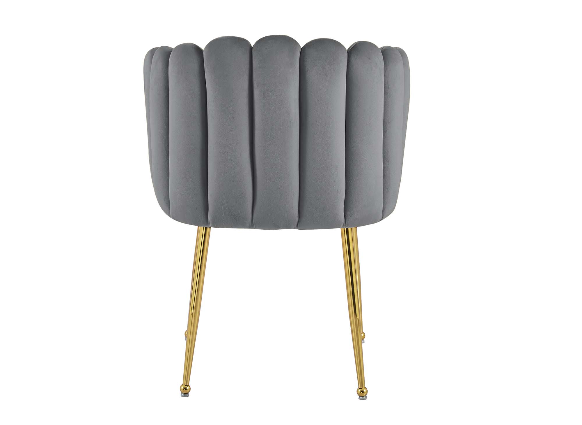 Silla HAYDEN de terciopelo gris con patas de metal dorado