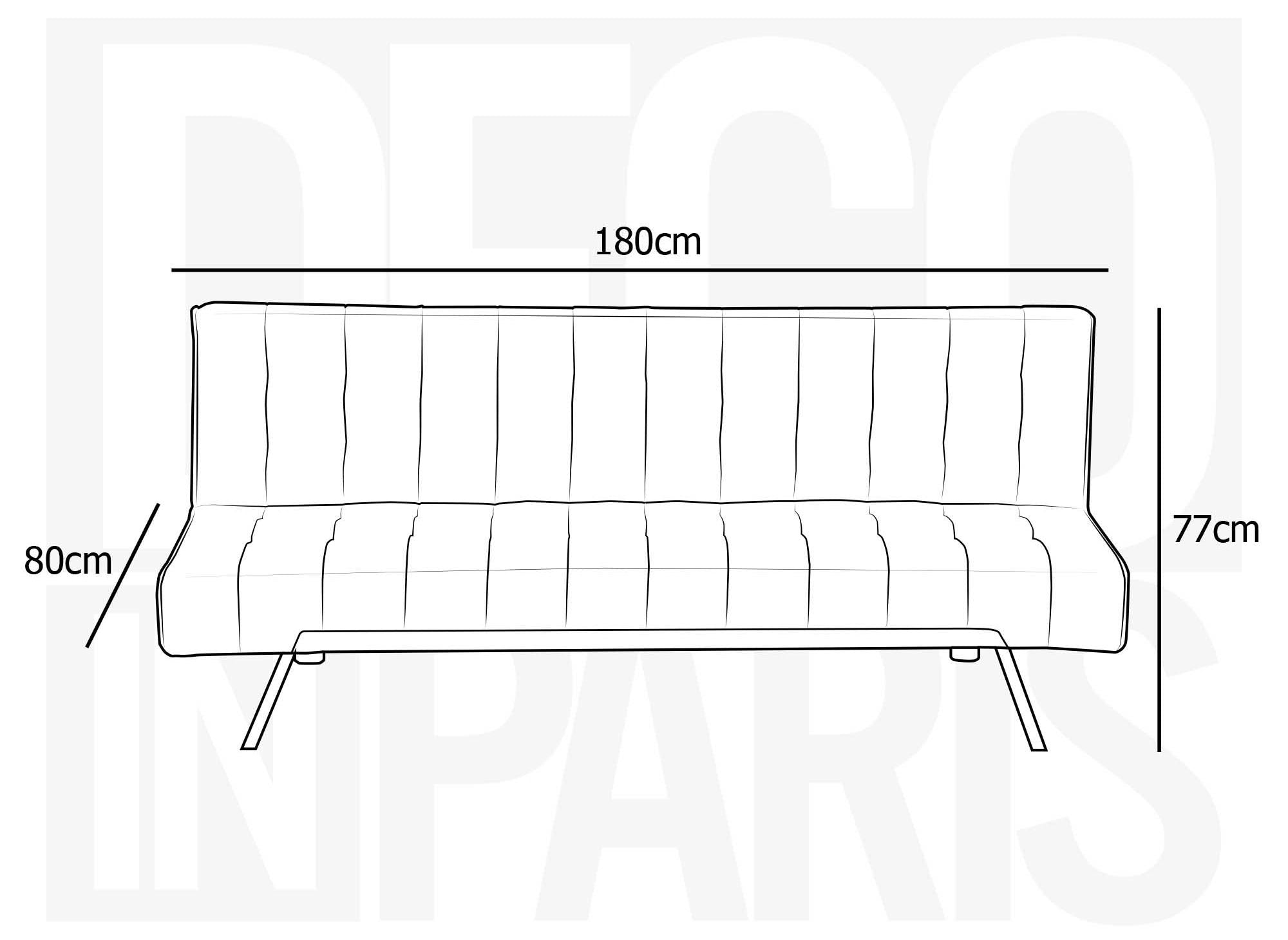 Sofá cama Click-Clack tapizado en gris KEDY