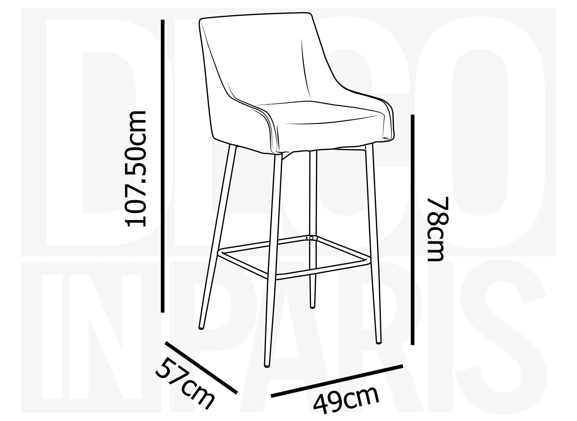Juego de 2 taburetes de bar de diseño LALYA en terciopelo azul