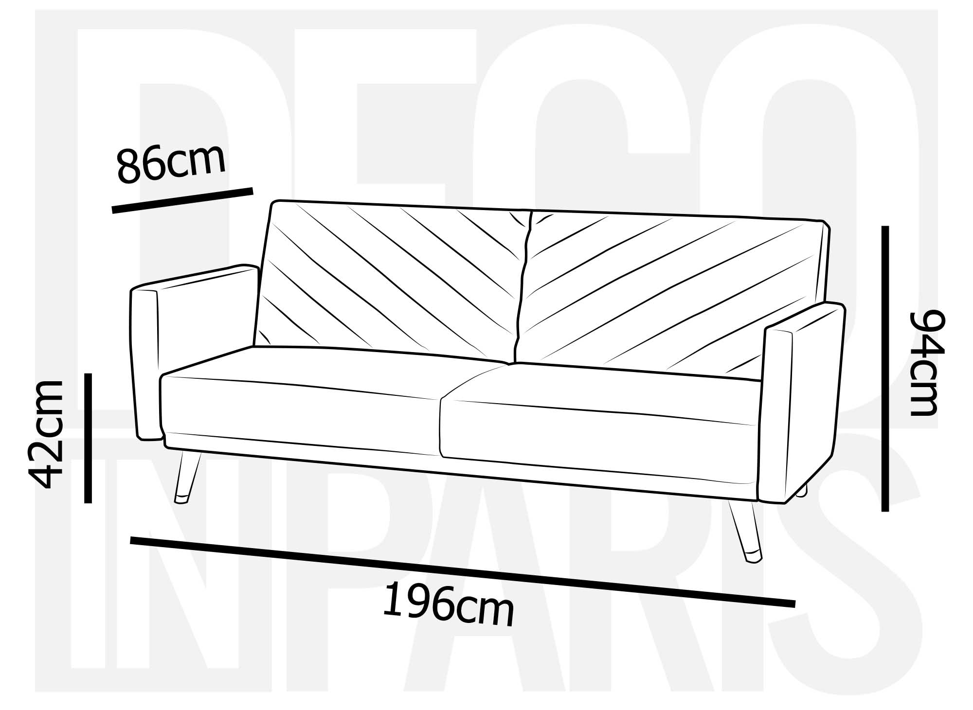 Sofá cama escandinavo de 3 plazas BALDER en tela beige