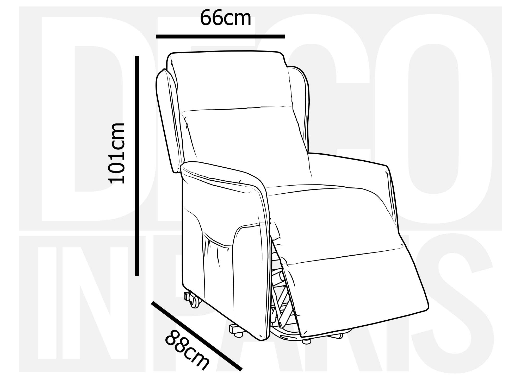 Sillón elevador reclinable eléctrico DARKO en tela beige