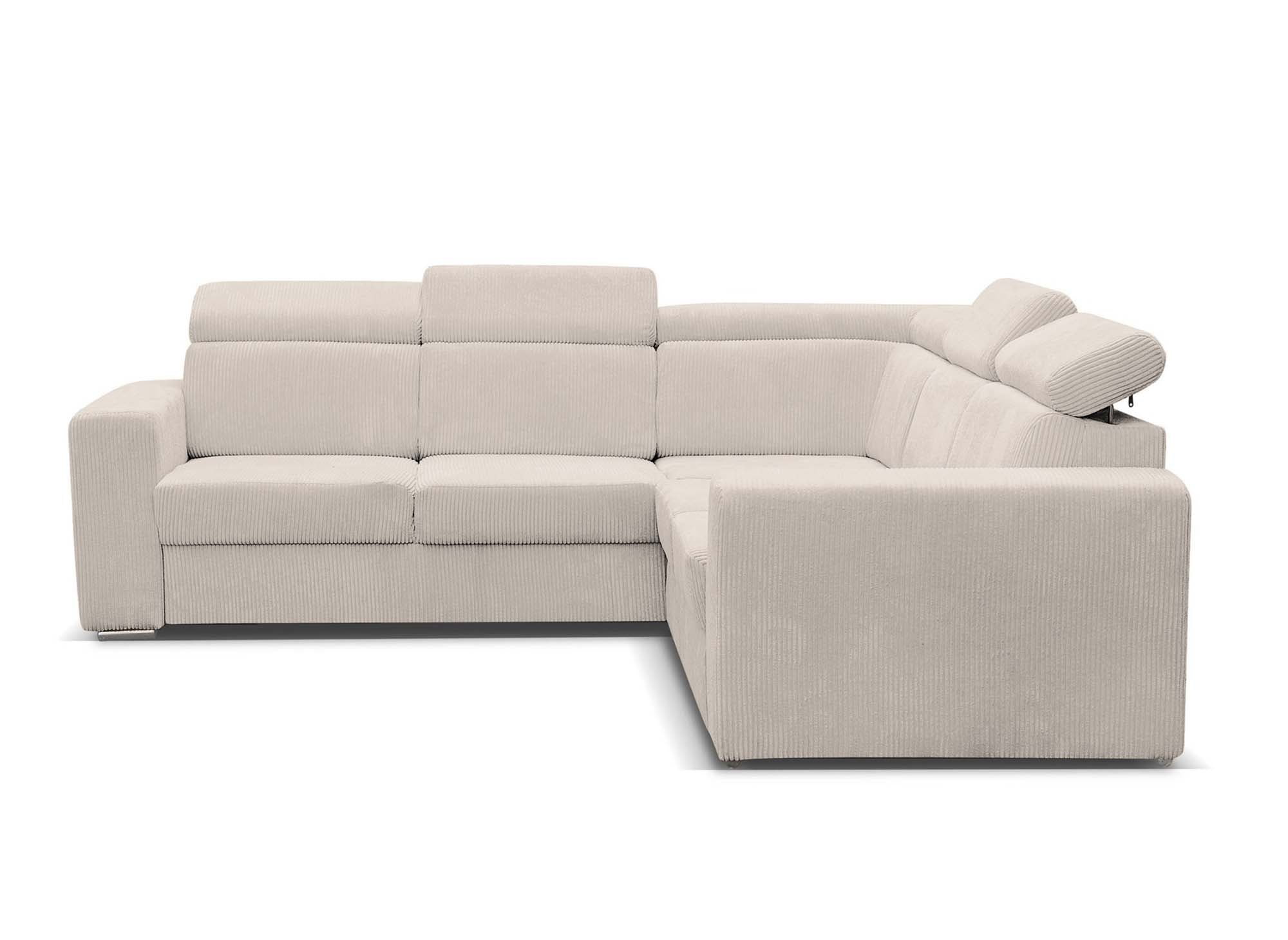 Sofá esquinero convertible y reversible MERYL en pana beige