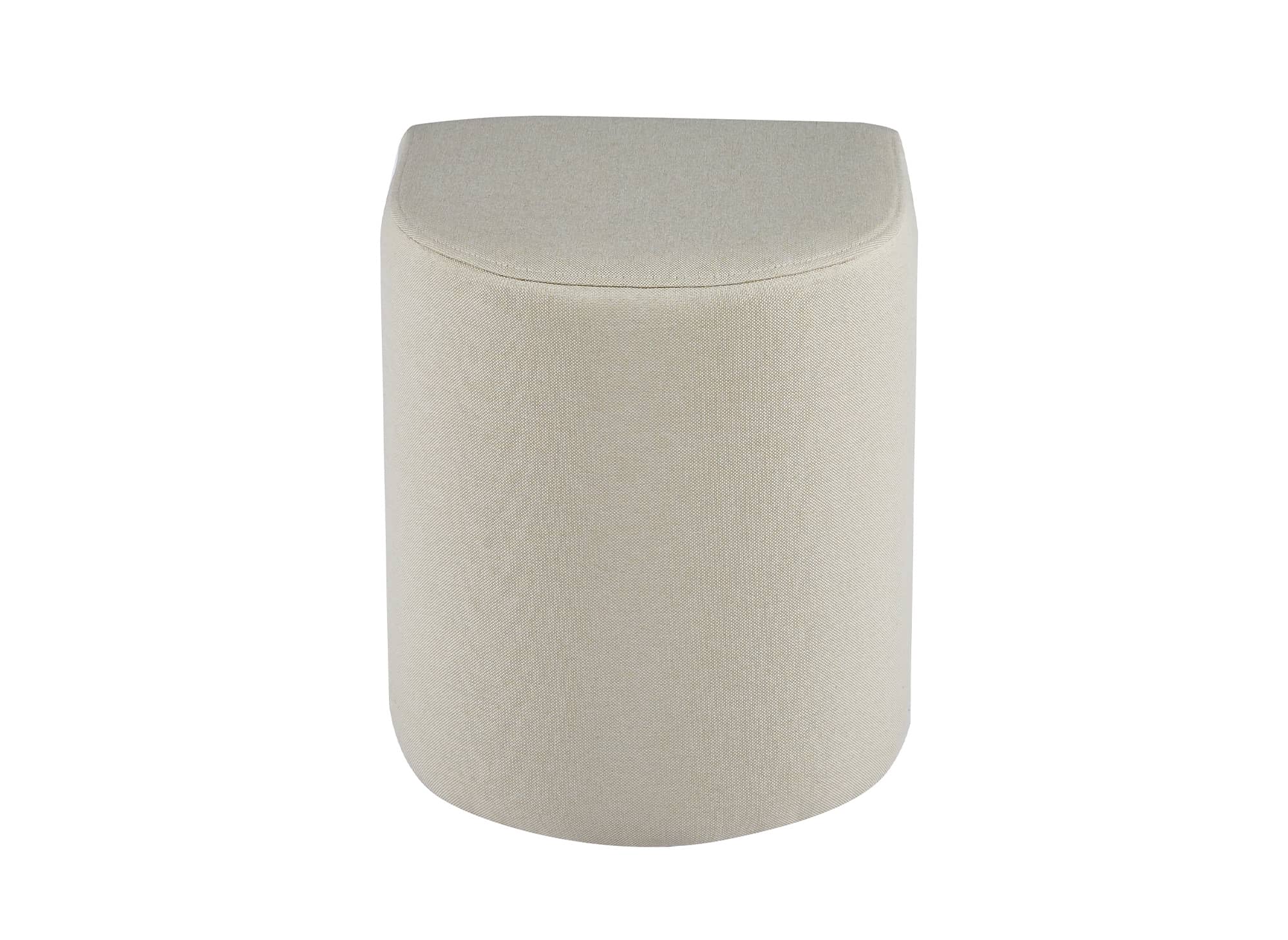 Conjunto de mesa de centro JUDITH en color madera con 2 pufs de tela beige