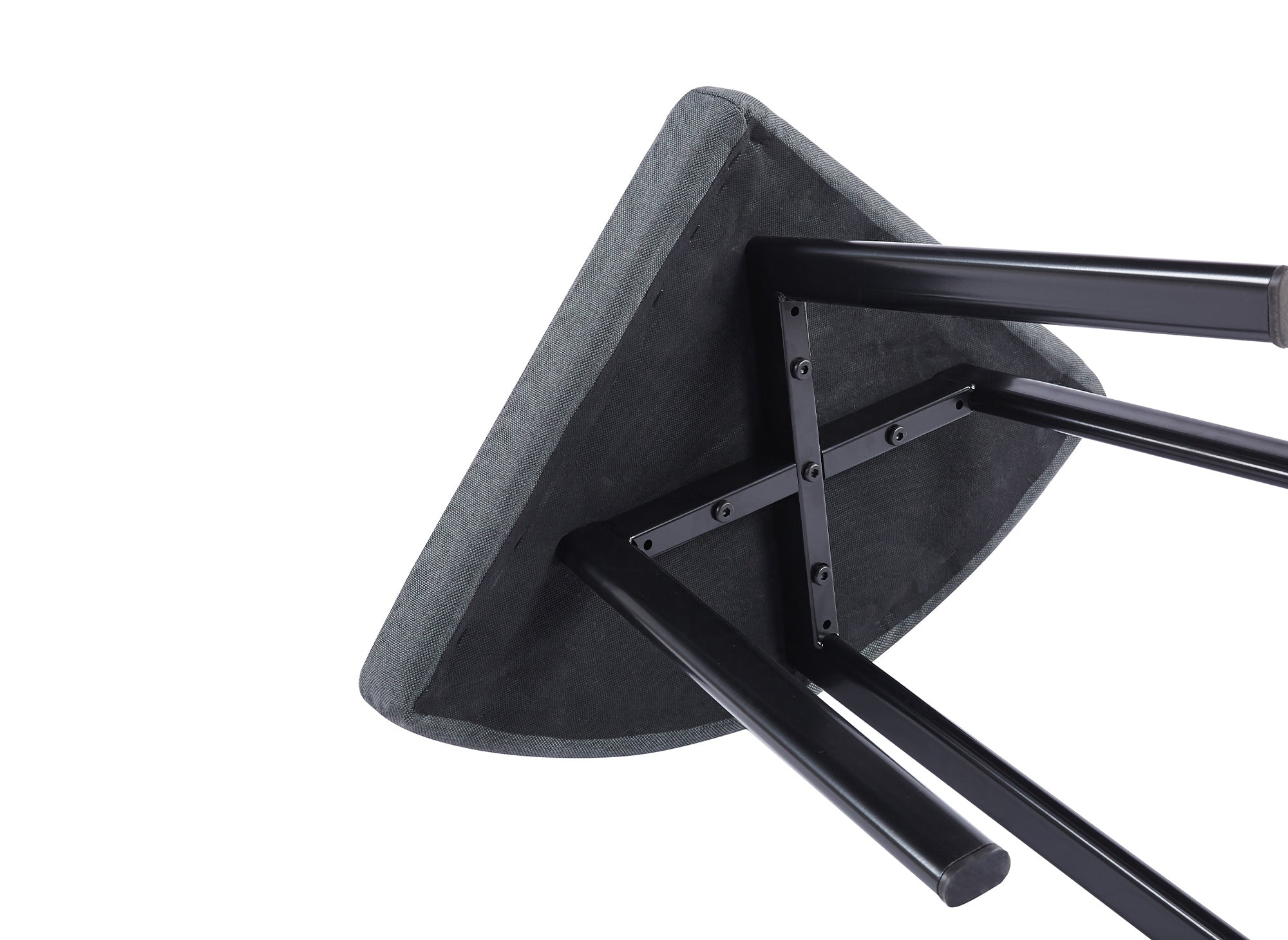 Conjunto de mesa de comedor IRINA de madera gris claro con 4 taburetes grises