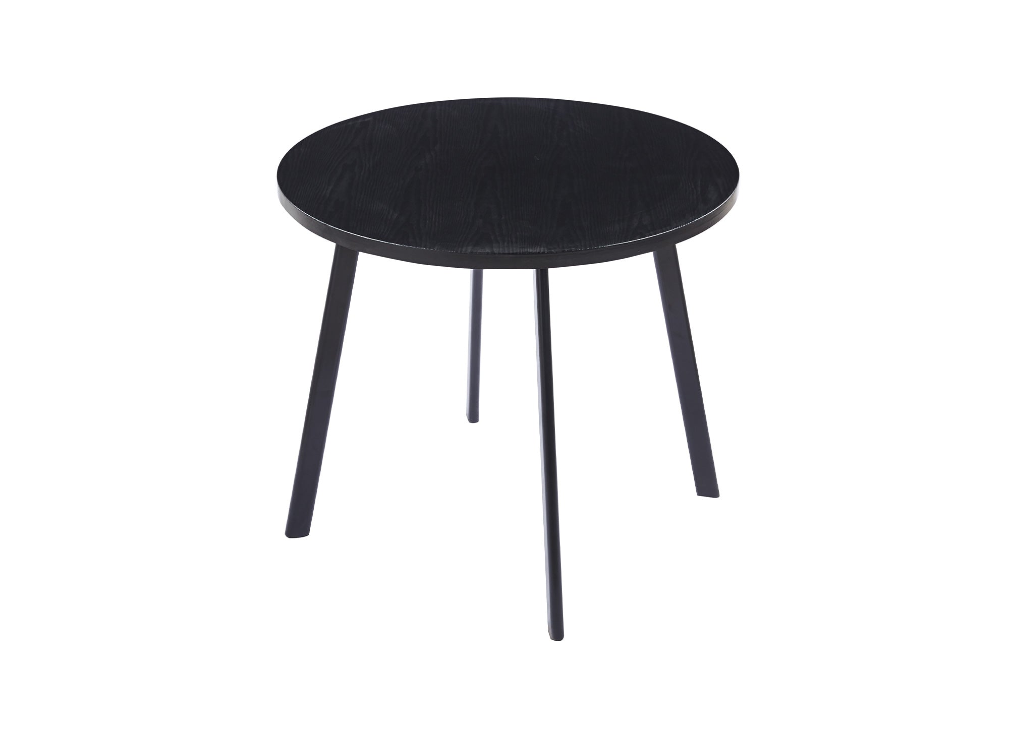Conjunto de mesa de comedor IRINA de madera negra con 4 taburetes grises