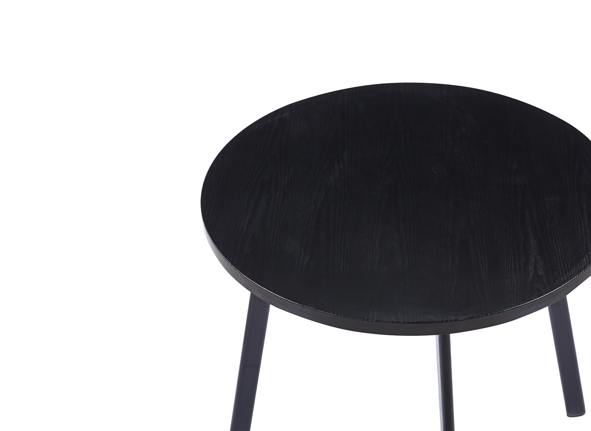 Conjunto de mesa de comedor IRINA de madera negra con 4 taburetes grises