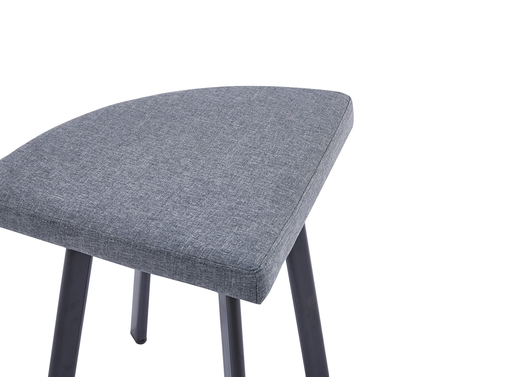 Conjunto de mesa de comedor IRINA de madera negra con 4 taburetes grises