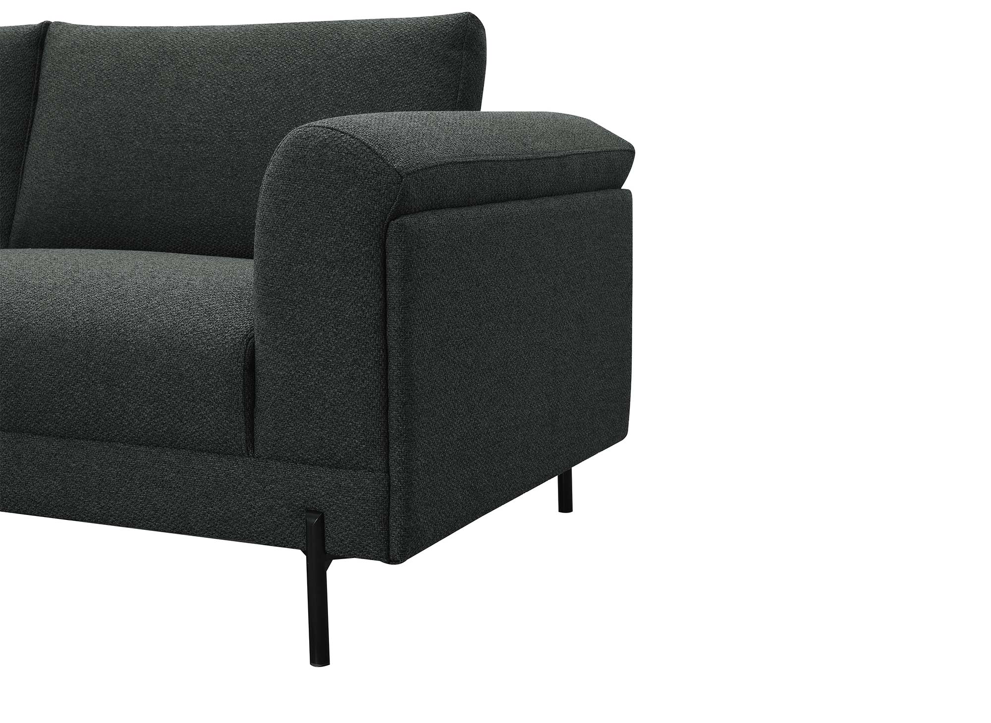 Sofá esquinero LEIA con chaise longue en tela gris oscuro - Esquina izquierda