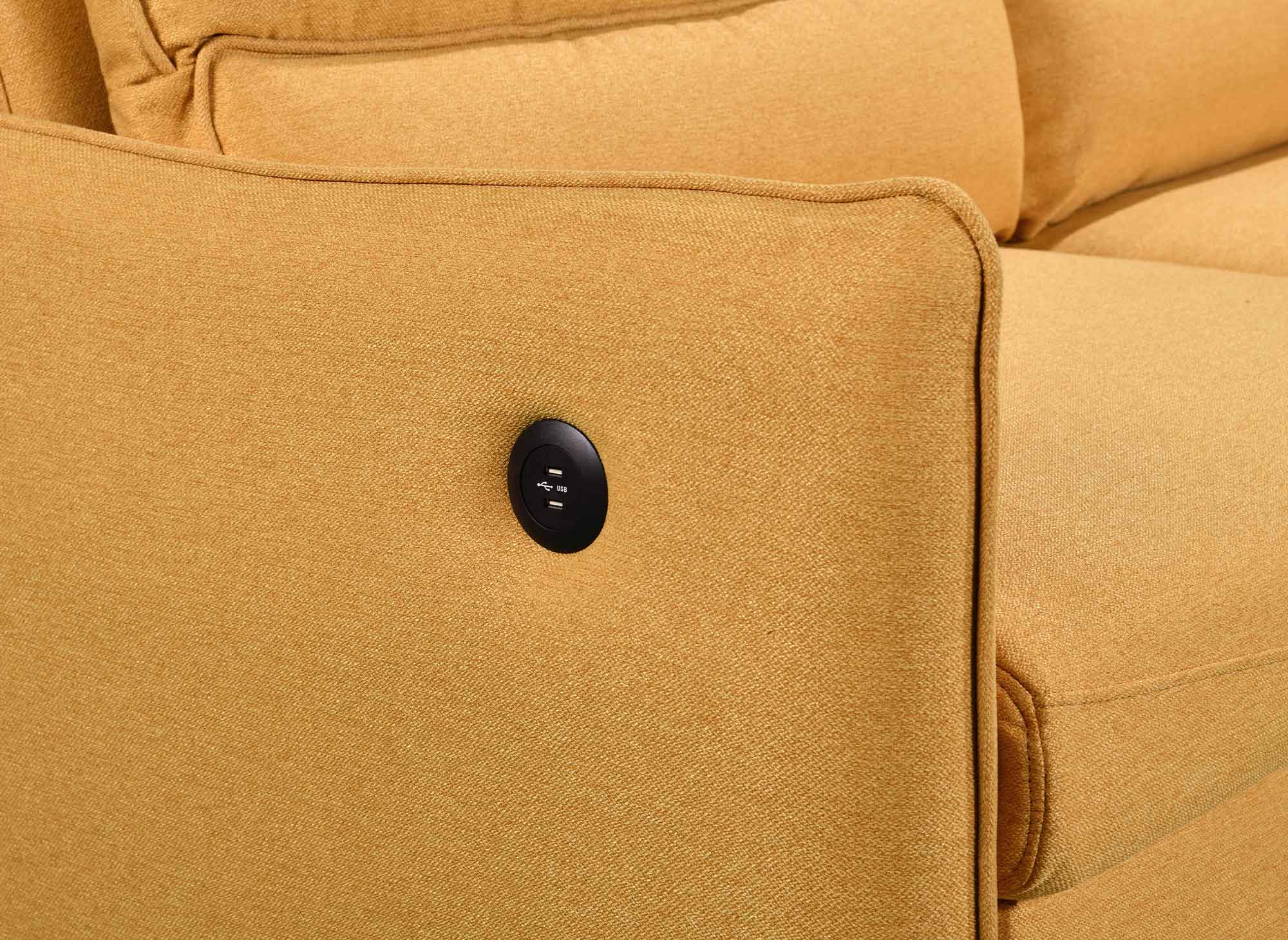 Sofá cama ZADIG de 3 plazas en tela amarilla