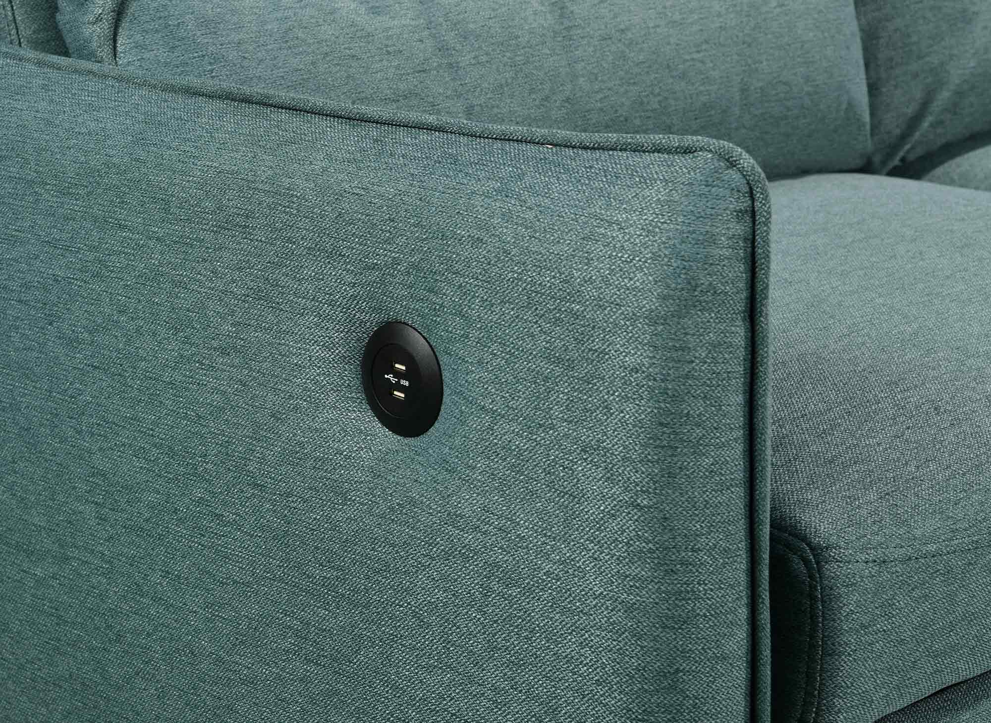 Sofá cama ZADIG de 3 plazas en tela verde