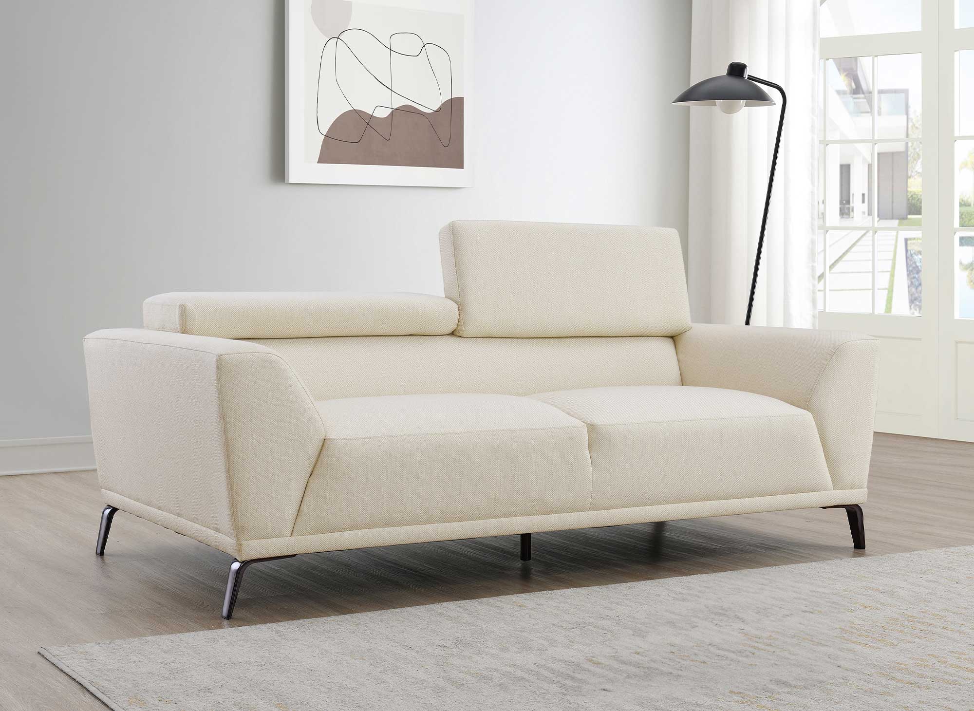 Sofá contemporáneo de 3 plazas KALISTA en tela beige