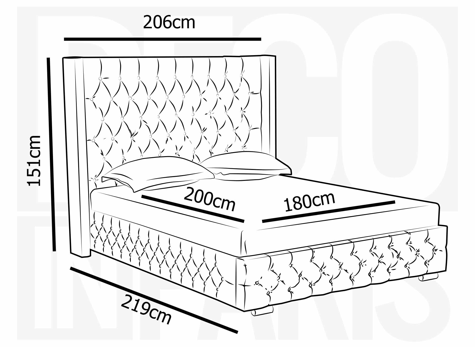 Cama con almacenaje PERLA de terciopelo beige 180x200 cm