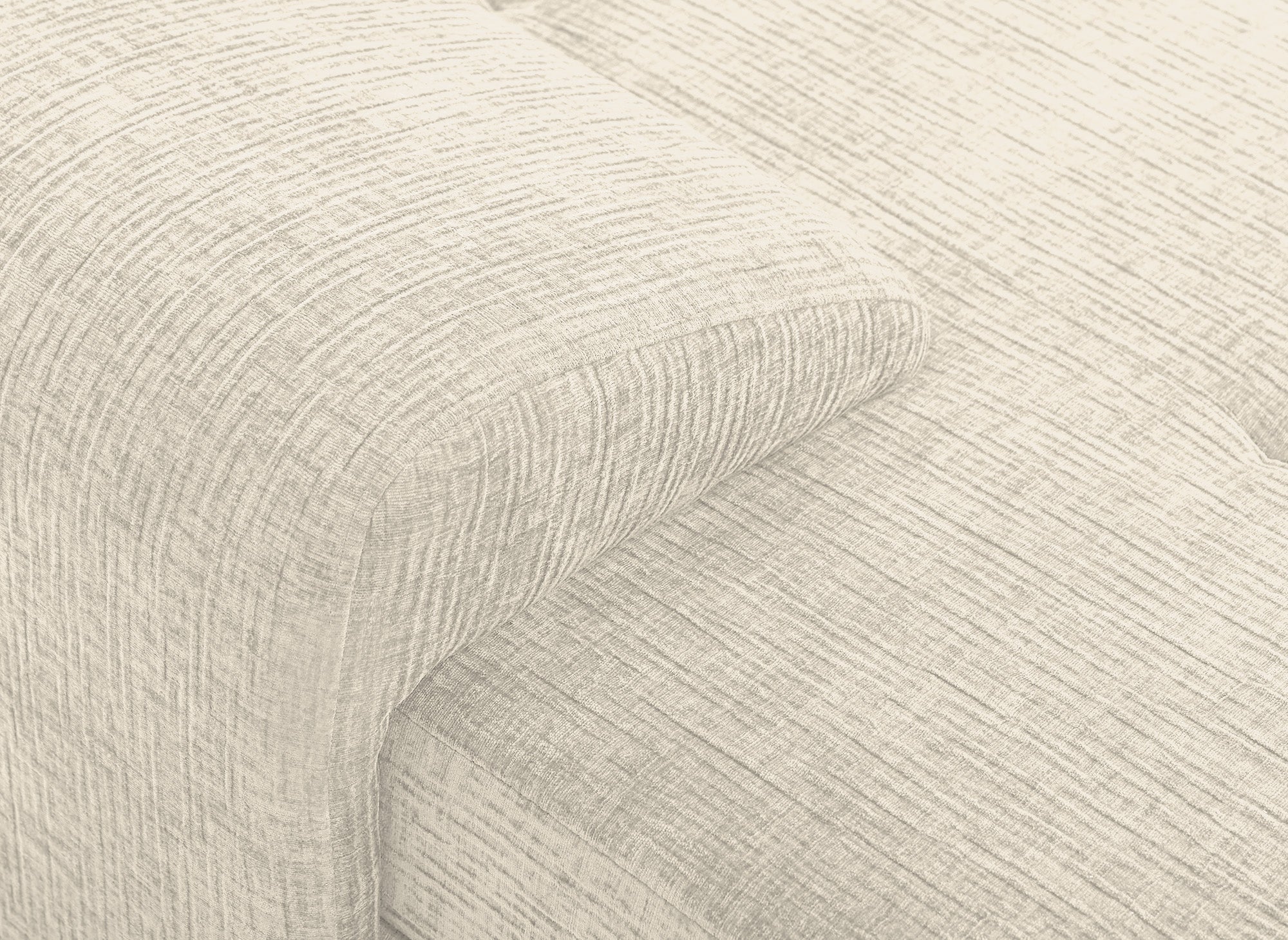 Sofá esquinero convertible reversible SOLEA con almacenaje en terciopelo jaspeado beige