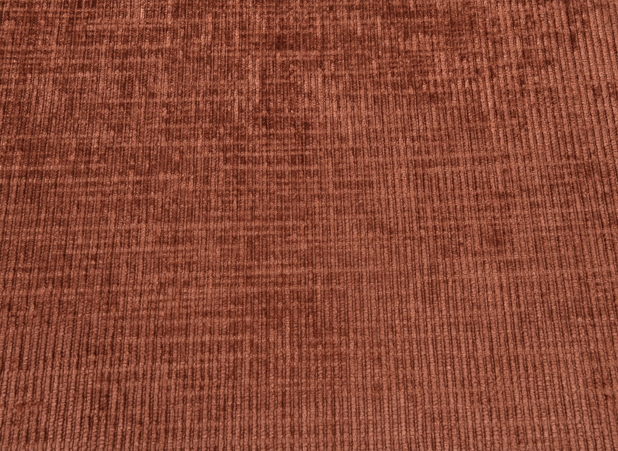 Sofá cama esquinero LUFY con almacenaje en terciopelo jaspeado color terracota - Esquina izquierda