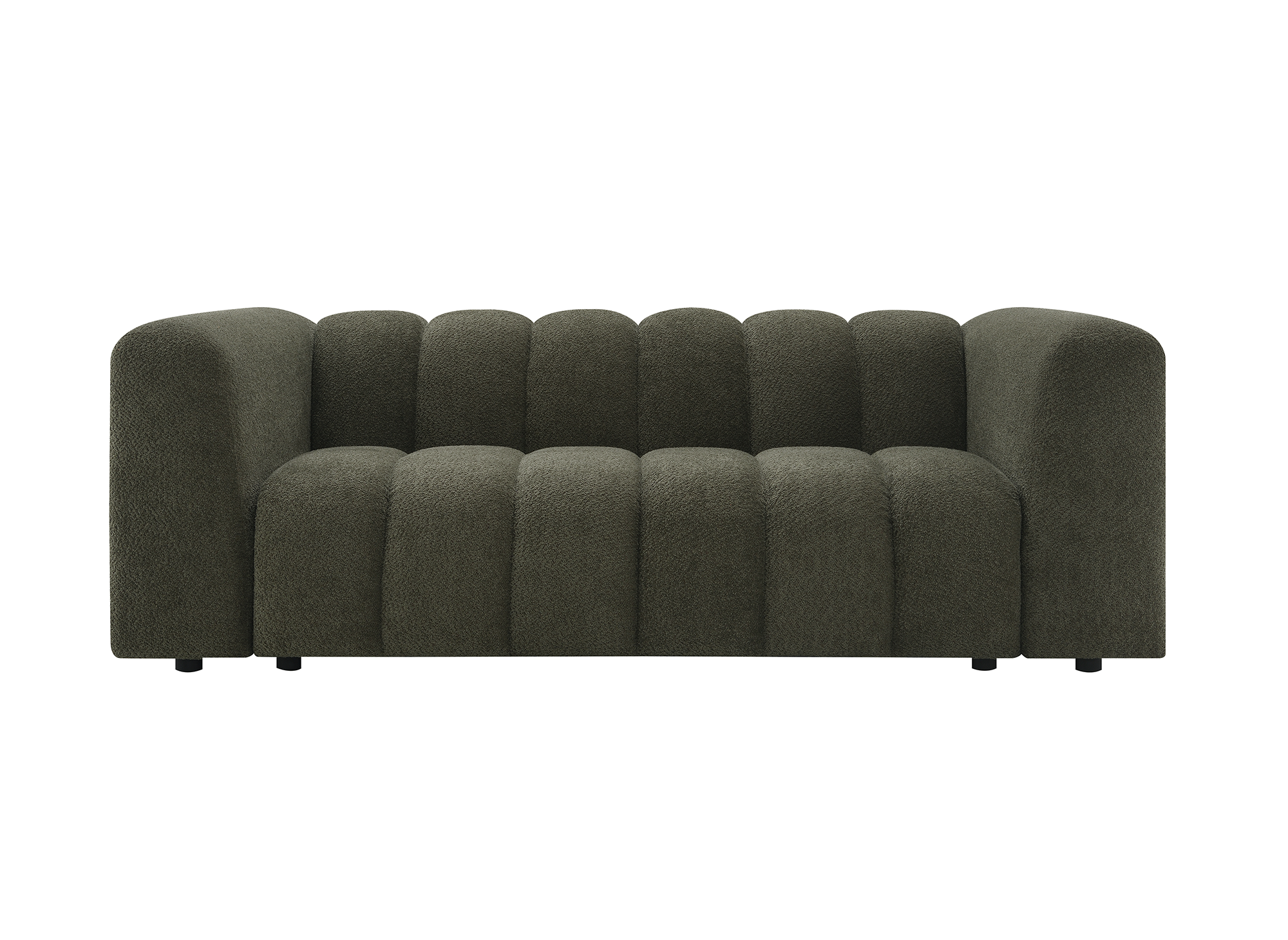 Sofá AELIS de 3 plazas en tejido bouclé verde 