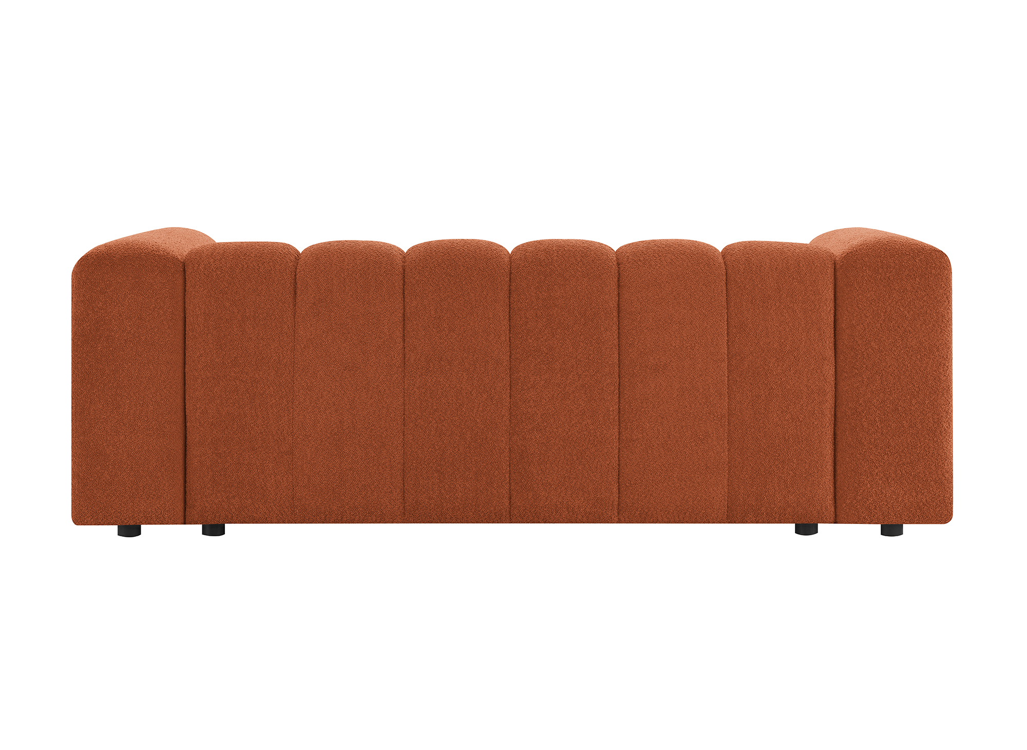 Sofá AELIS de 3 plazas en tejido bouclé terracota 