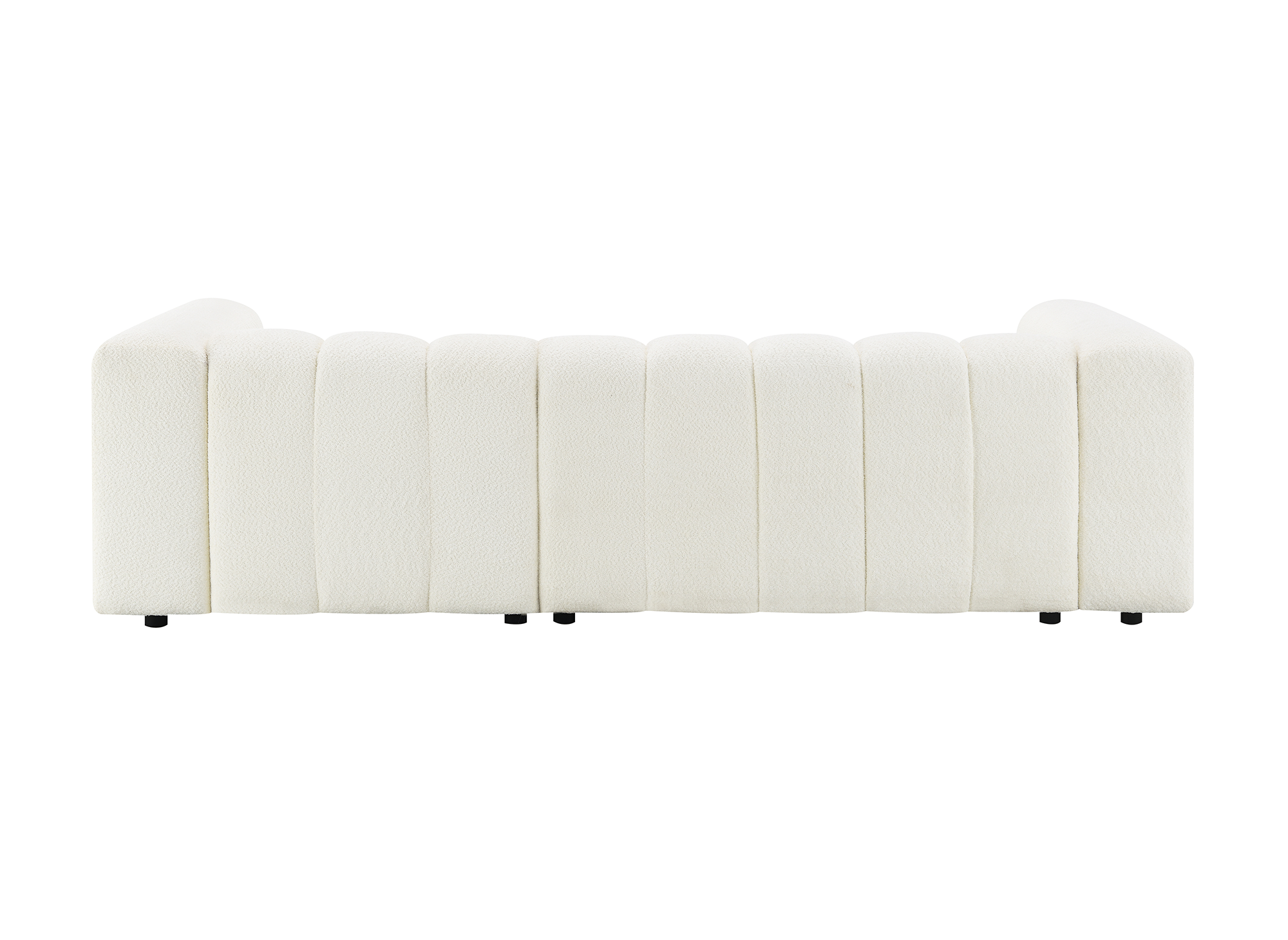 Sofá esquinero reversible AELIS en tejido bouclé crudo