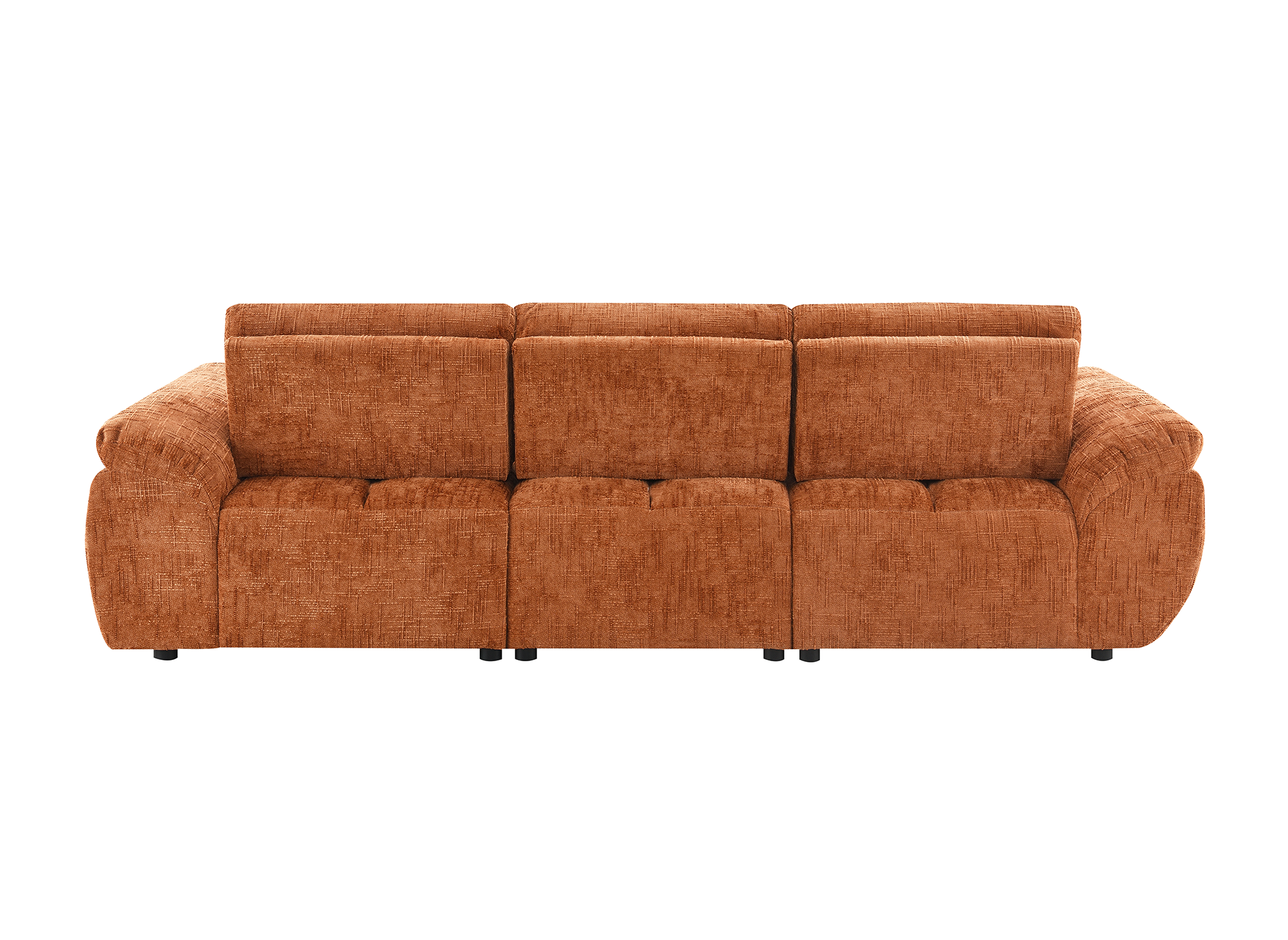 Sofá esquinero reclinable eléctrico ALPES en terciopelo jaspeado terracota - Esquina derecha