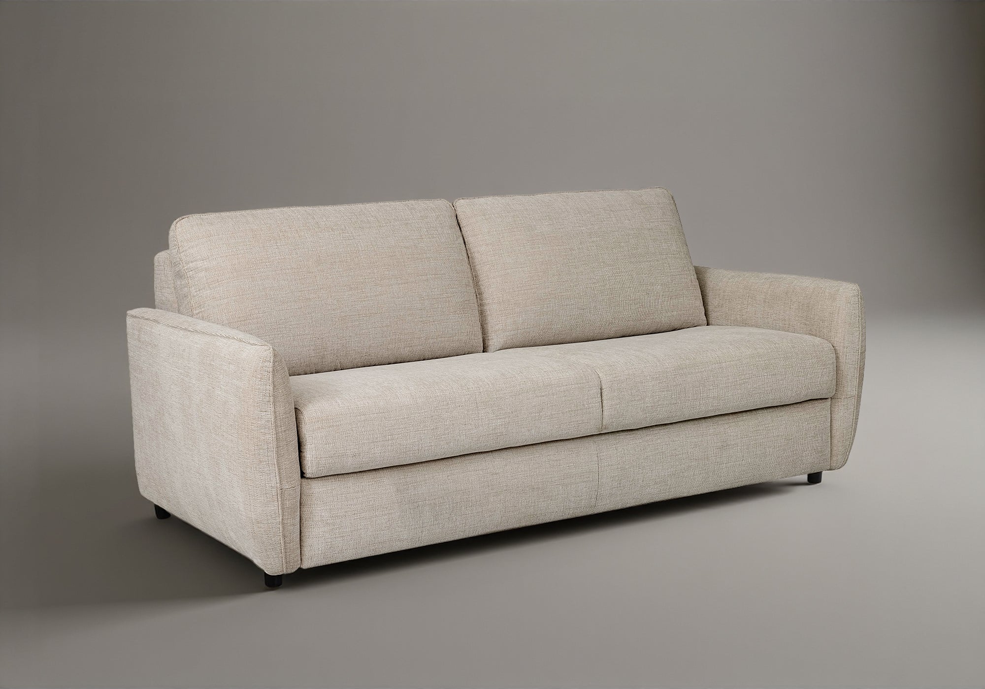 Sofá cama CHIARA de 3 plazas en terciopelo texturizado beige