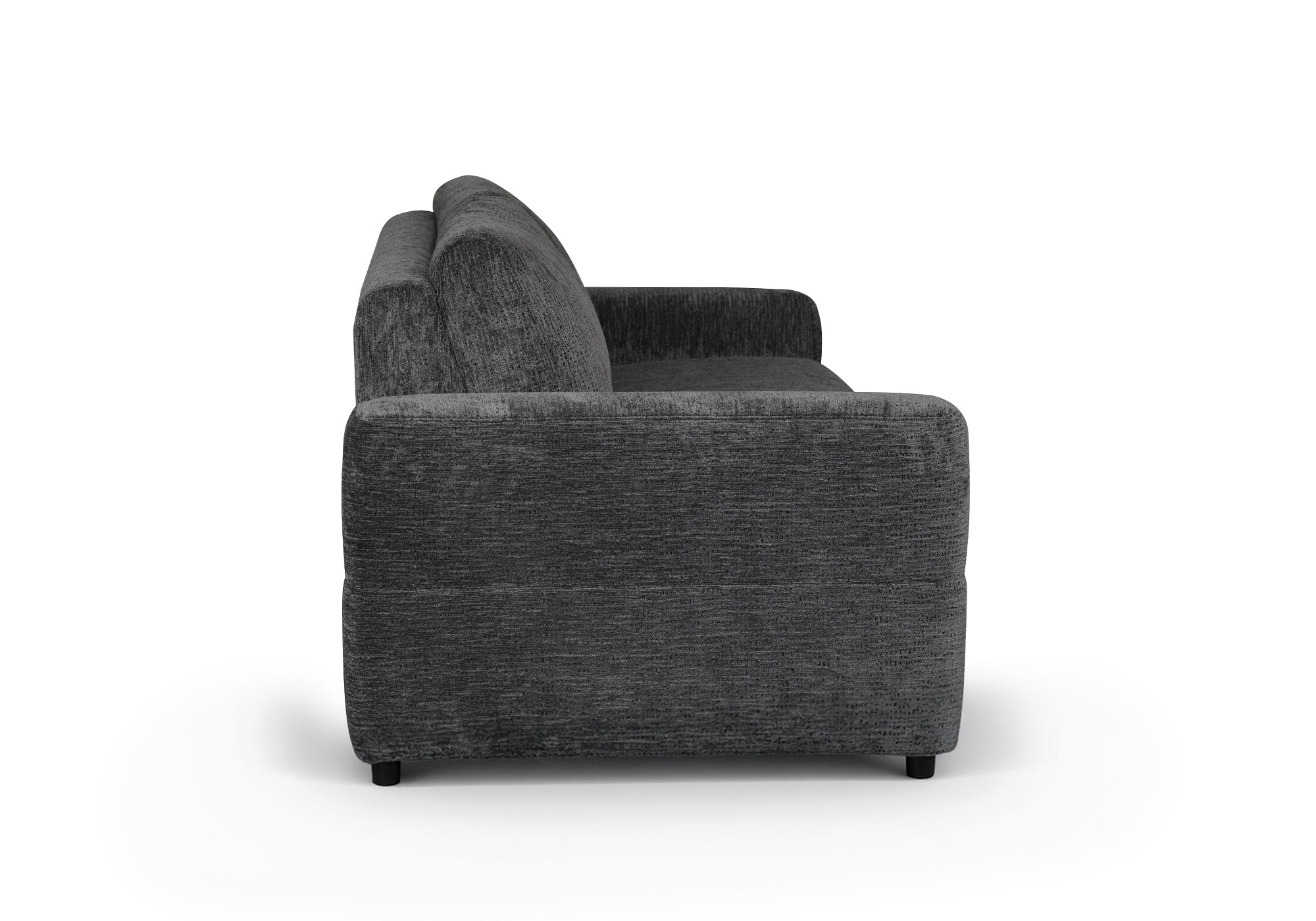 Sofá cama de 3 plazas AMAURY en terciopelo jaspeado gris oscuro