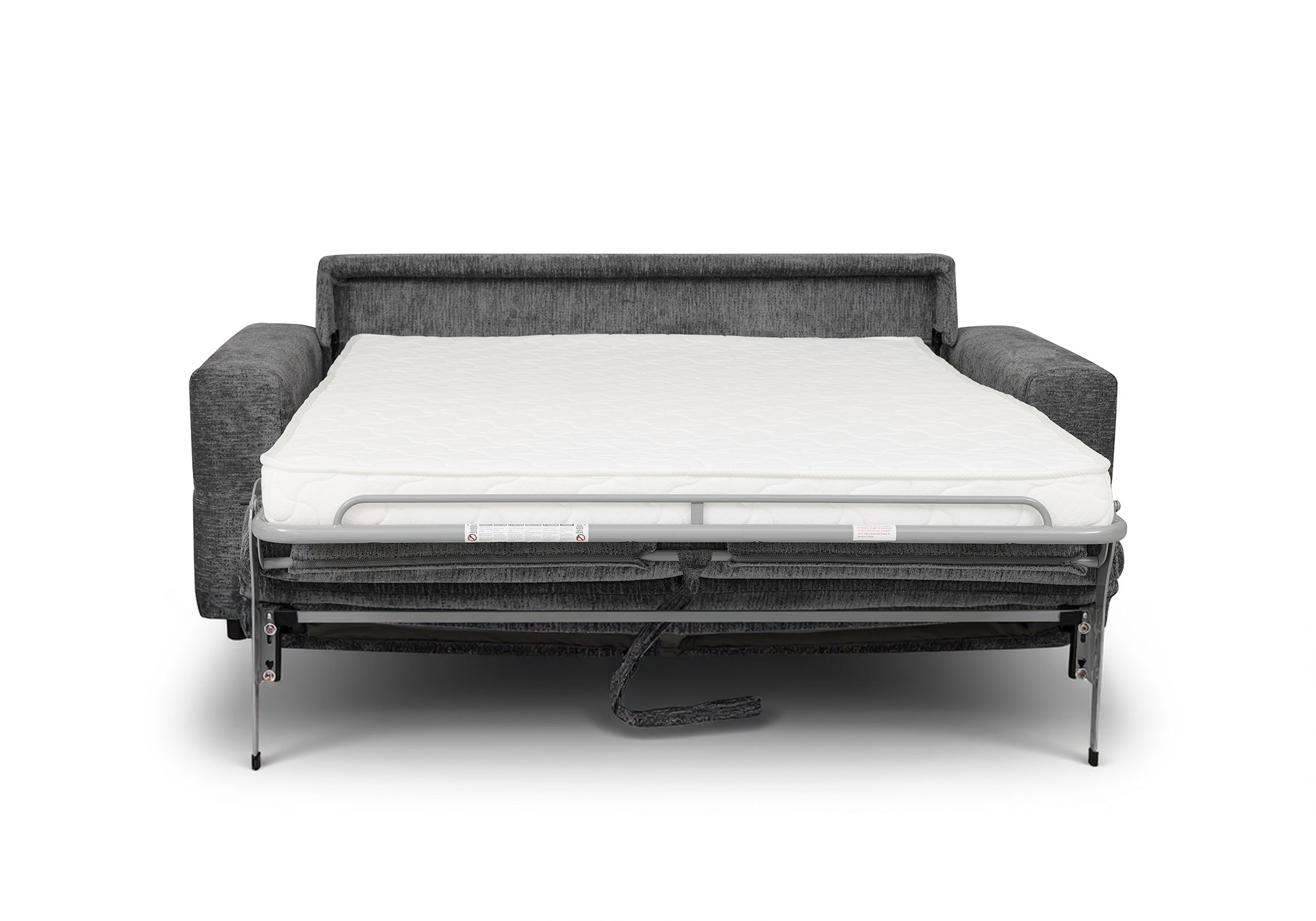 Sofá cama de 3 plazas AMAURY en terciopelo jaspeado gris oscuro