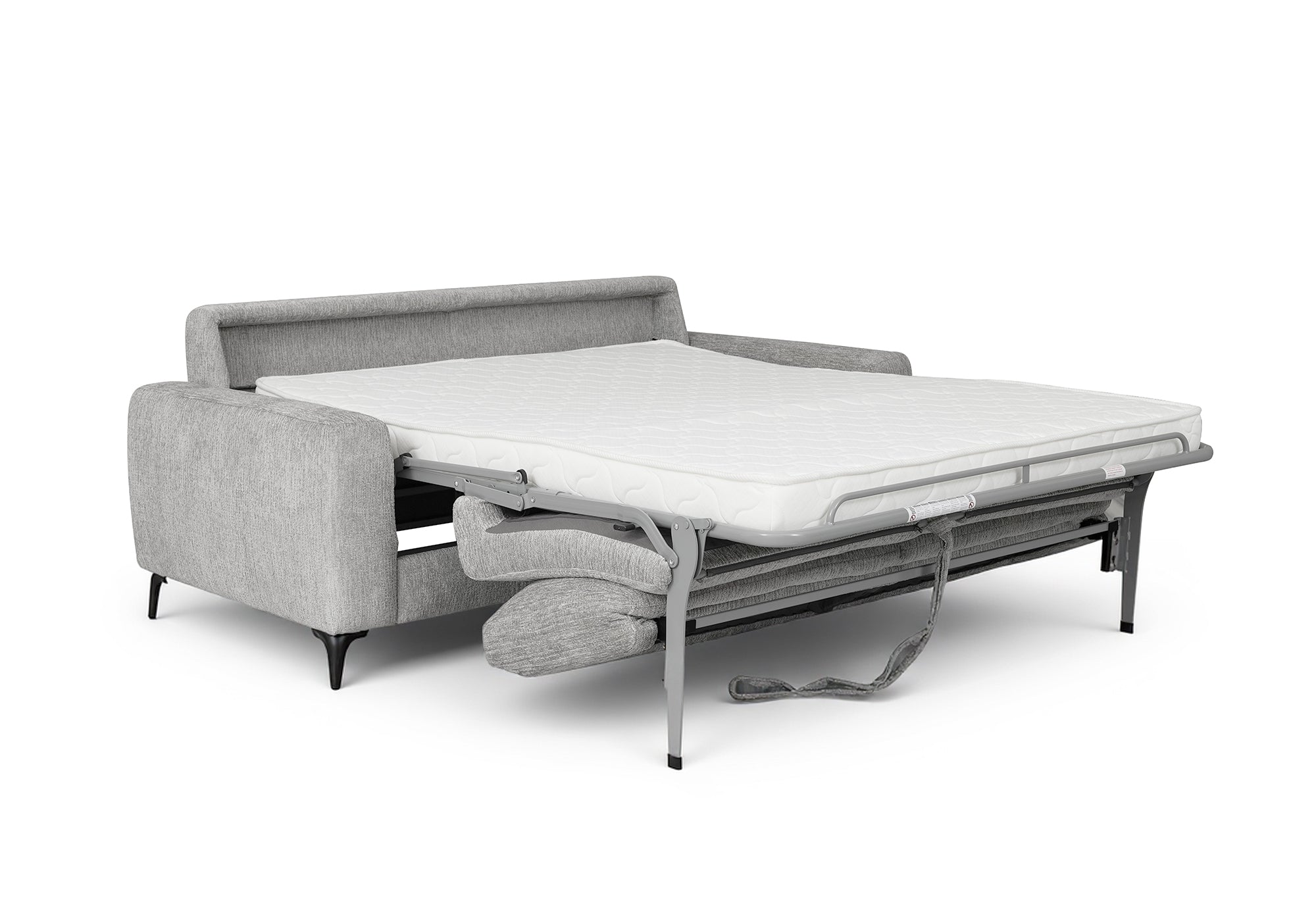 Sofá cama NONA de 3 plazas en terciopelo jaspeado gris claro